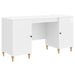 Skrivebord Glanset Hvit 142,5 x 50 x 75 cm Konstruert tre