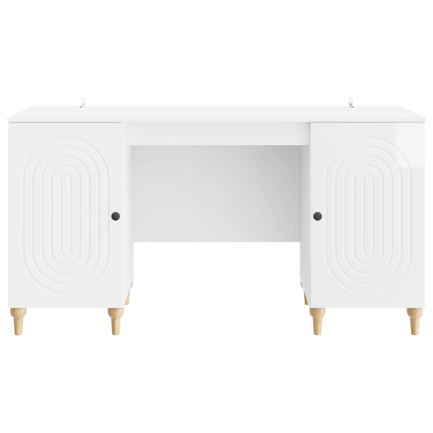 Skrivebord Glanset Hvit 142,5 x 50 x 75 cm Konstruert tre