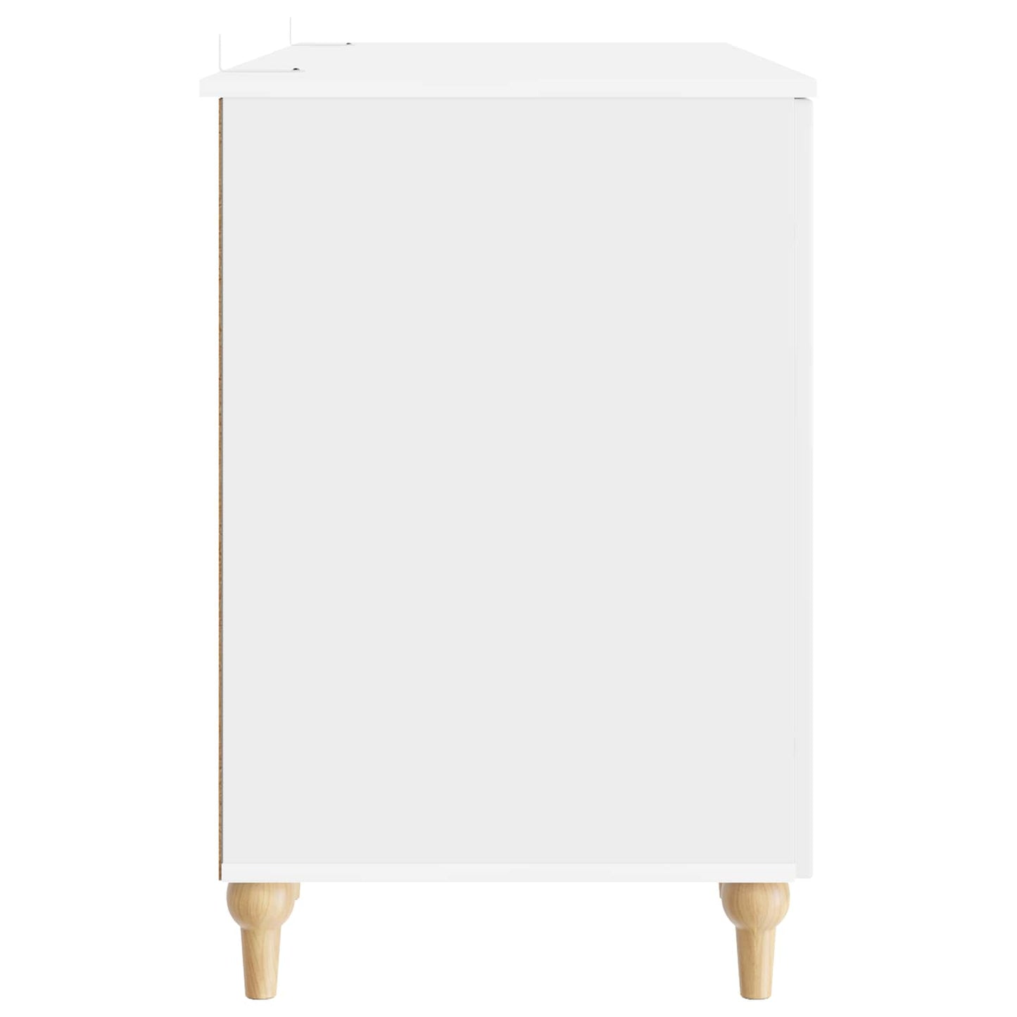 Skrivebord Glanset Hvit 142,5 x 50 x 75 cm Konstruert tre