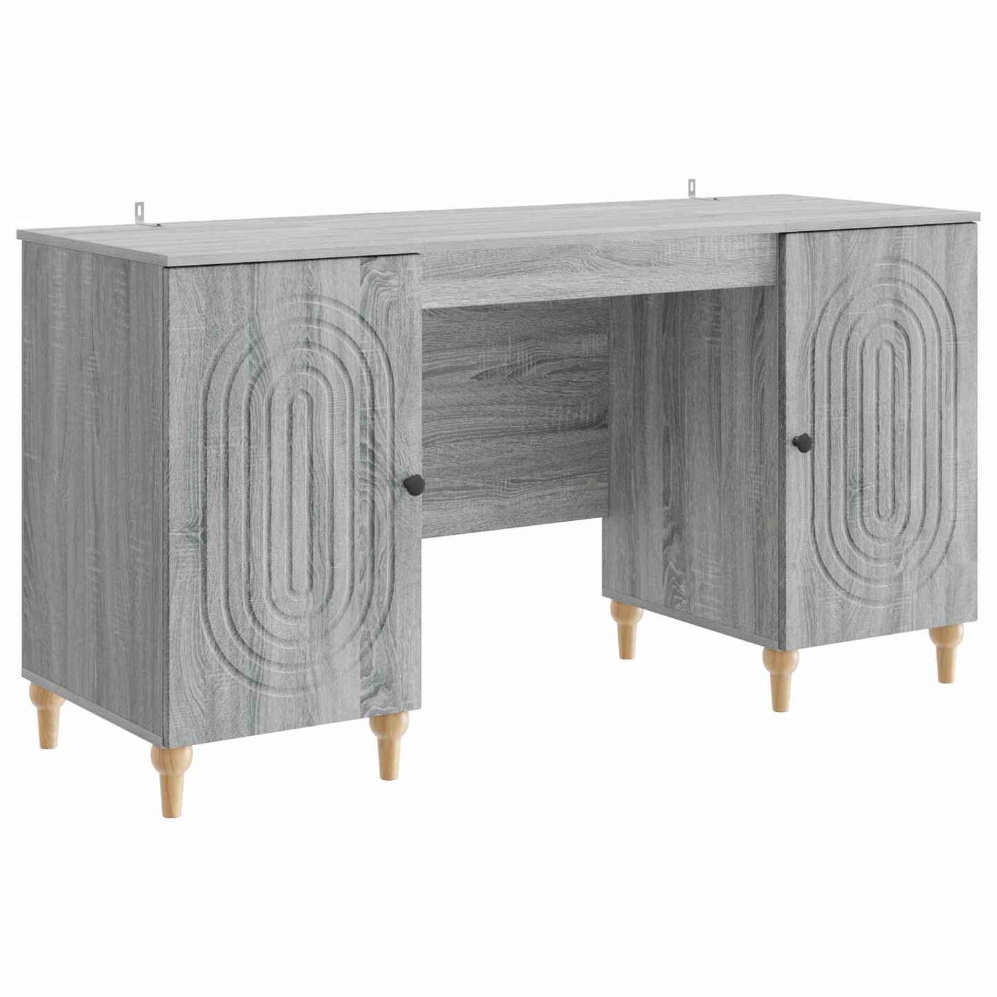 Skrivebord med dør Grå sonoma 142,5 x 50 x 75 cm Konstruert tre