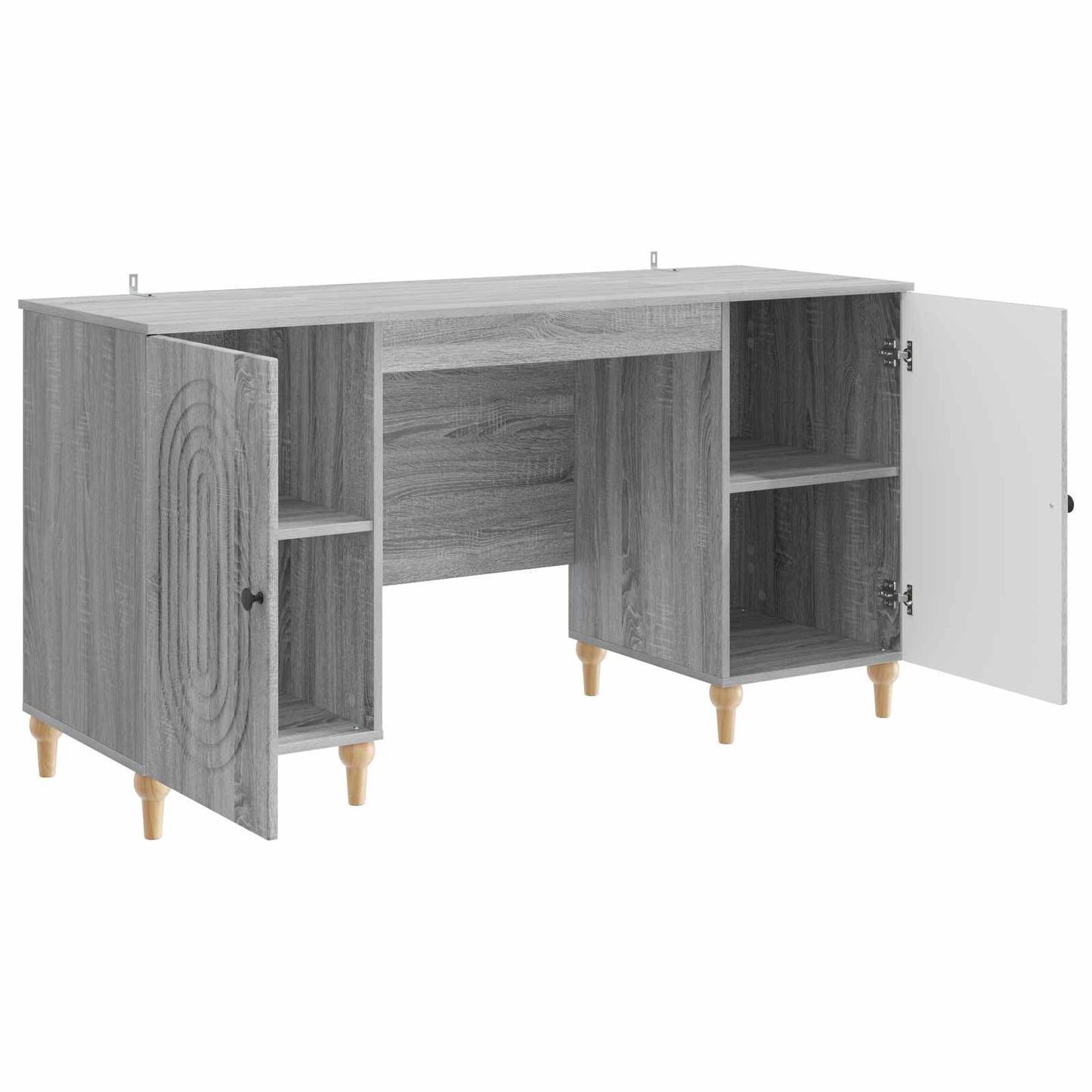 Skrivebord med dør Grå sonoma 142,5 x 50 x 75 cm Konstruert tre