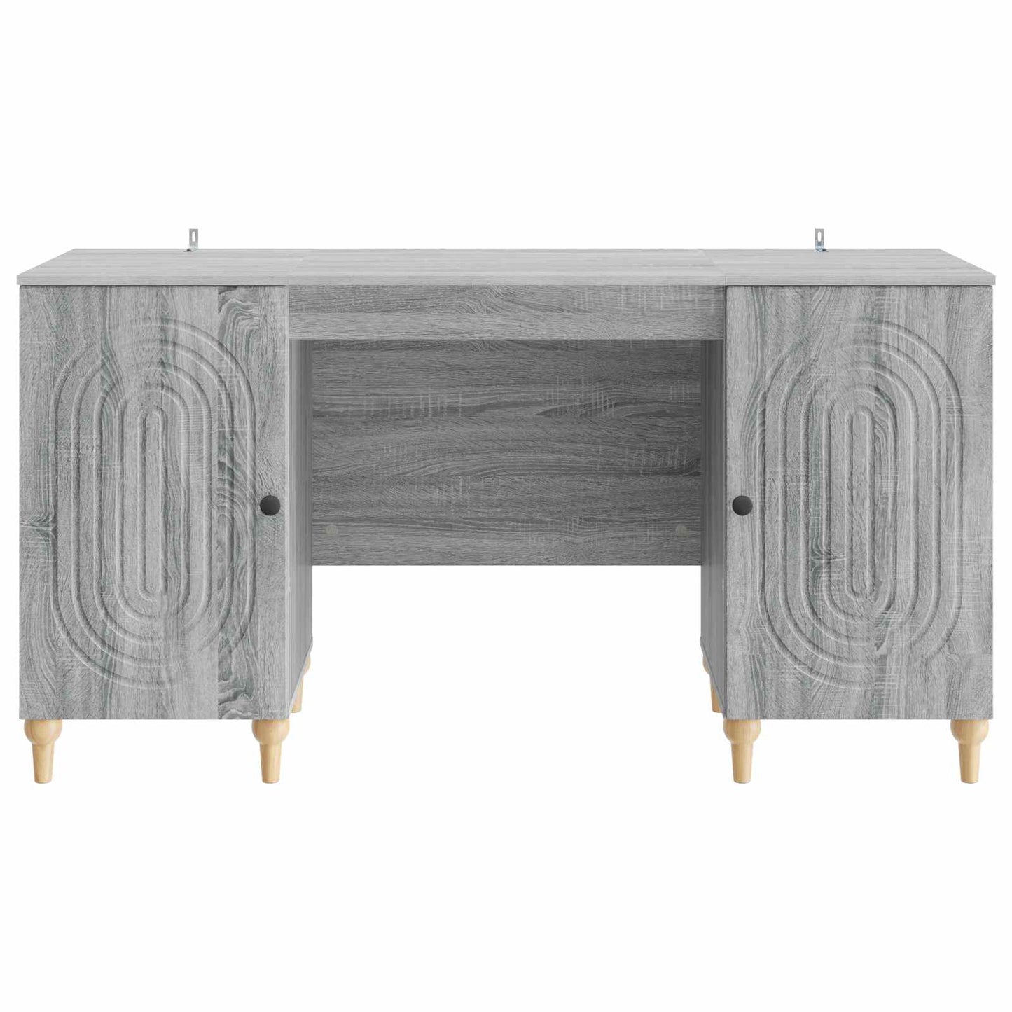 Skrivebord med dør Grå sonoma 142,5 x 50 x 75 cm Konstruert tre