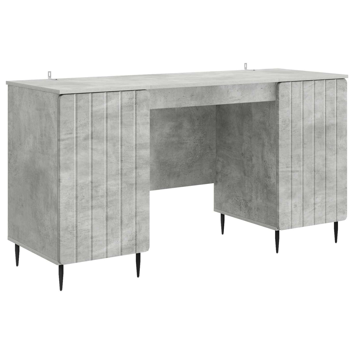 Skrivebord med dør Betonggrå 142,5 x 50 x 75 cm Konstruert tre