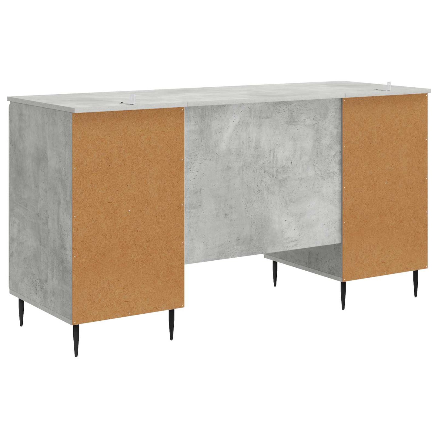 Skrivebord med dør Betonggrå 142,5 x 50 x 75 cm Konstruert tre