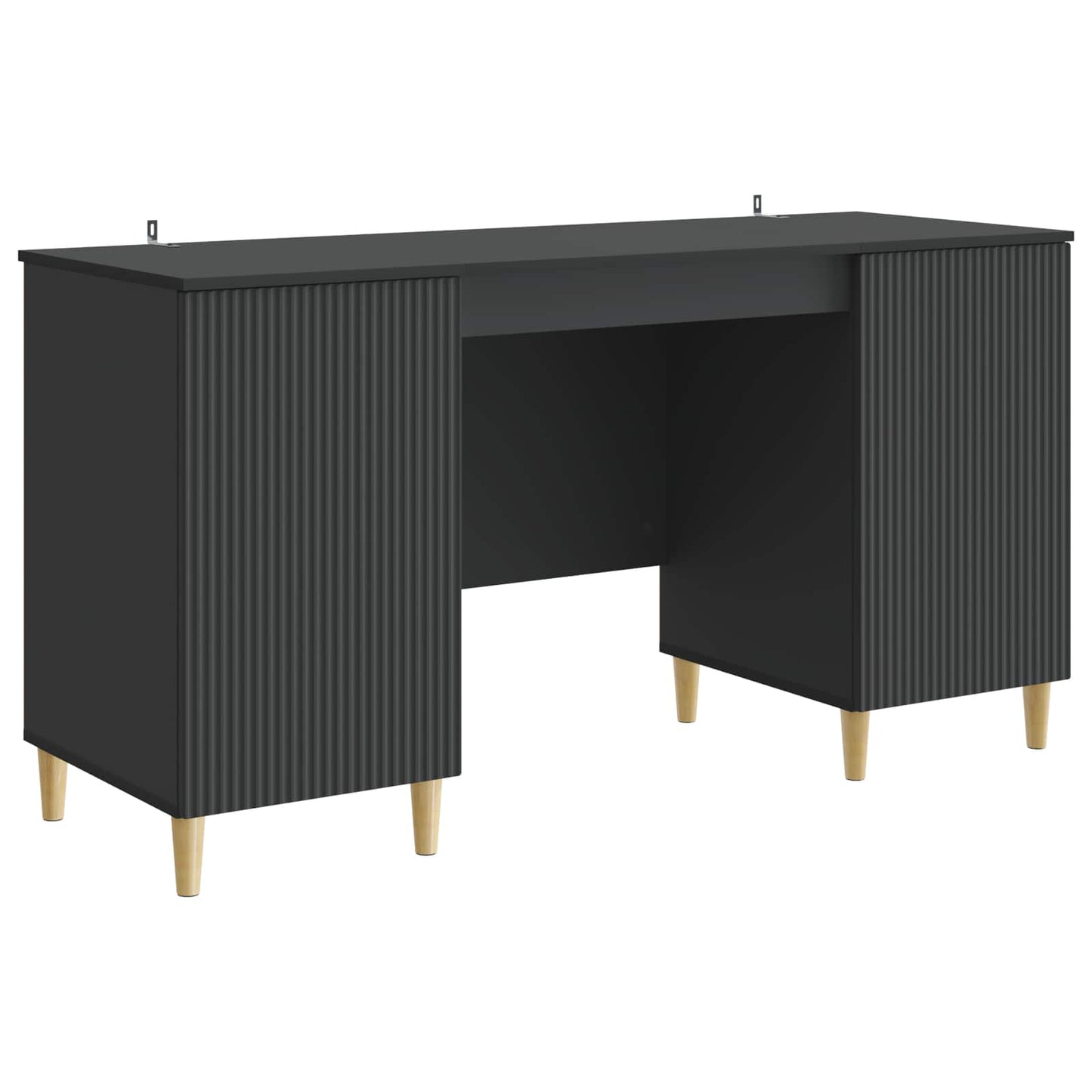 Skrivebord med hylle Svart 142,5 x 50 x 75 cm Konstruert tre