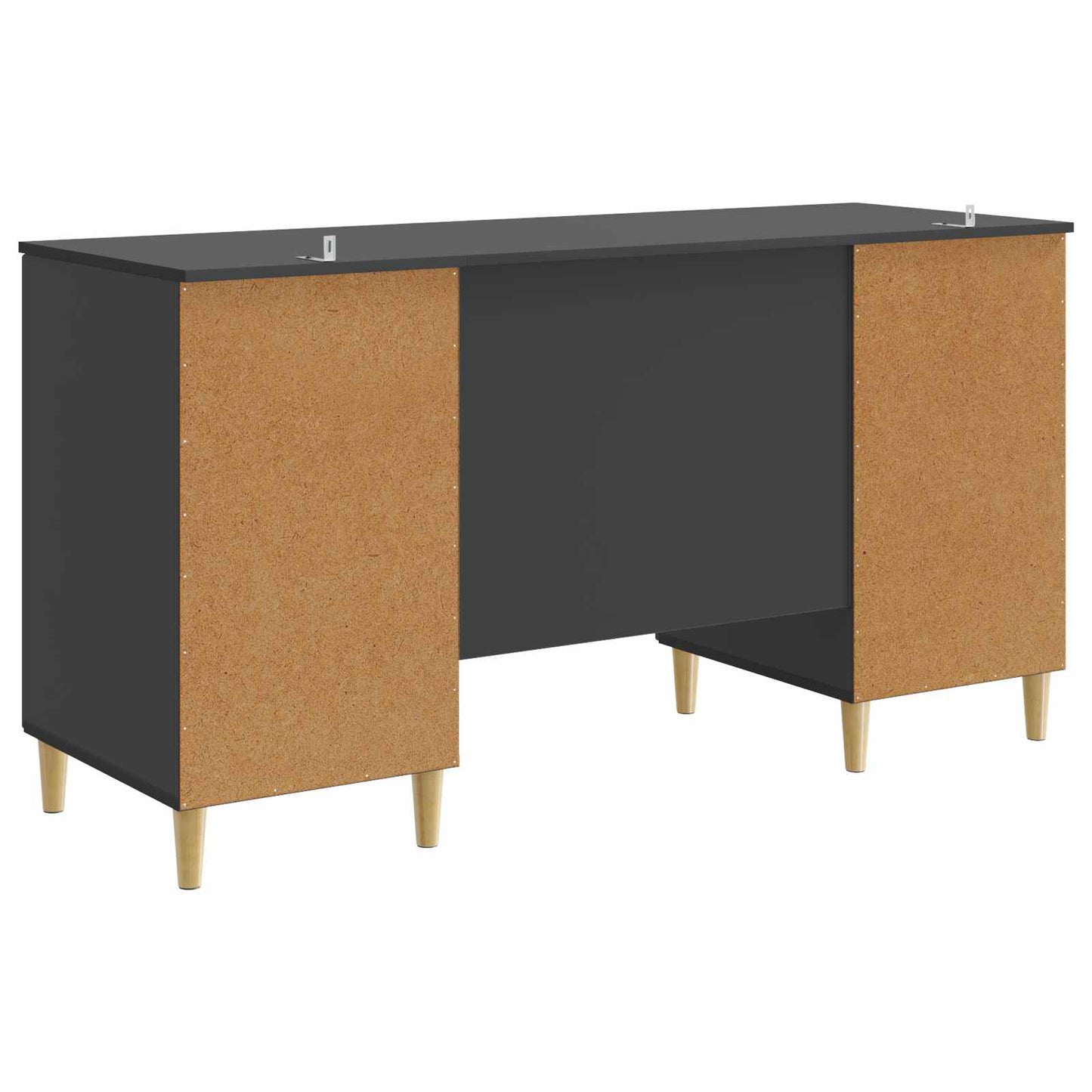 Skrivebord med hylle Svart 142,5 x 50 x 75 cm Konstruert tre