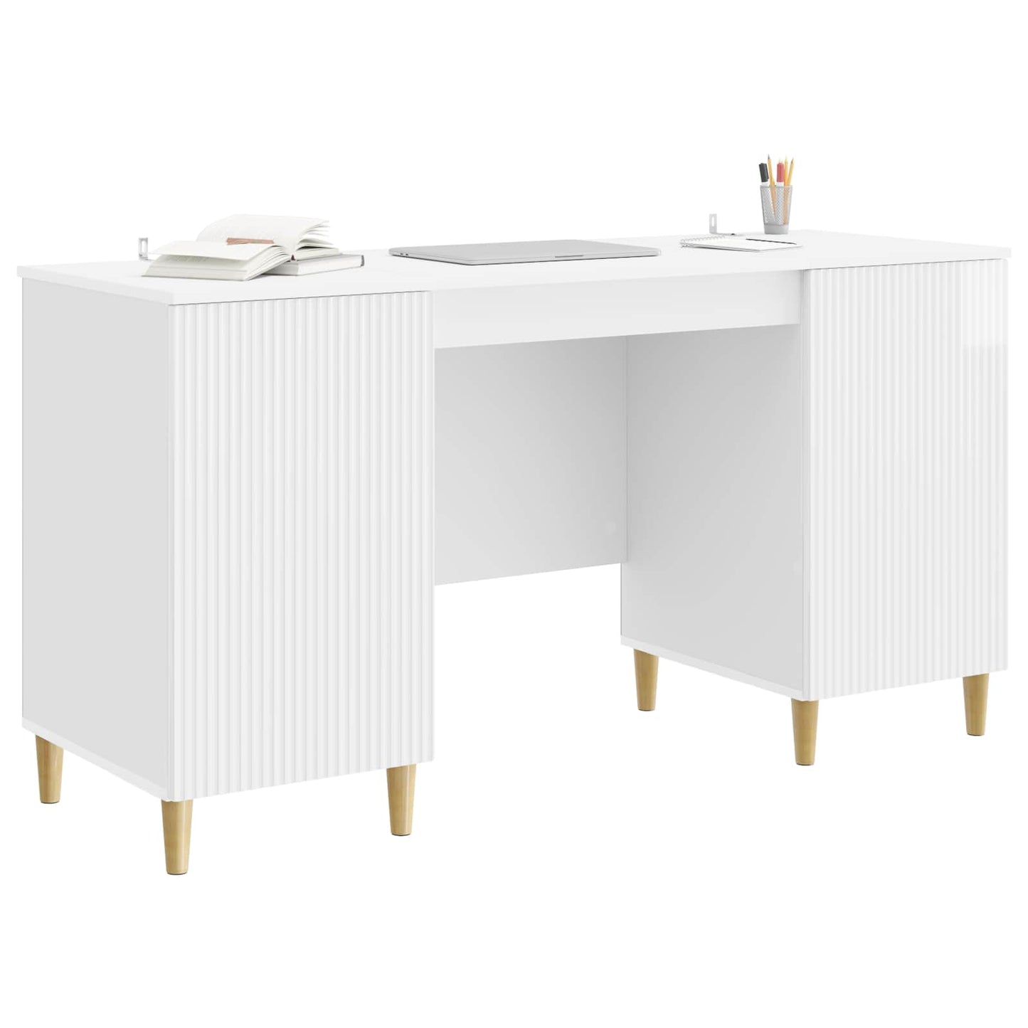Skrivebord Høgglans hvit 142,5 x 50 x 75 cm Konstruert tre