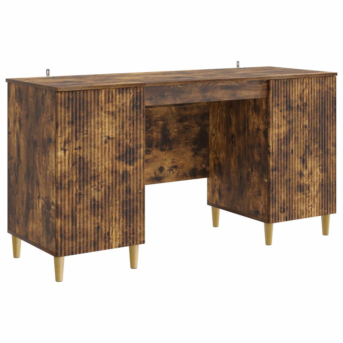 Skrivebord med hylle Røkt Eik 142,5 x 50 x 75 cm Konstruert tre