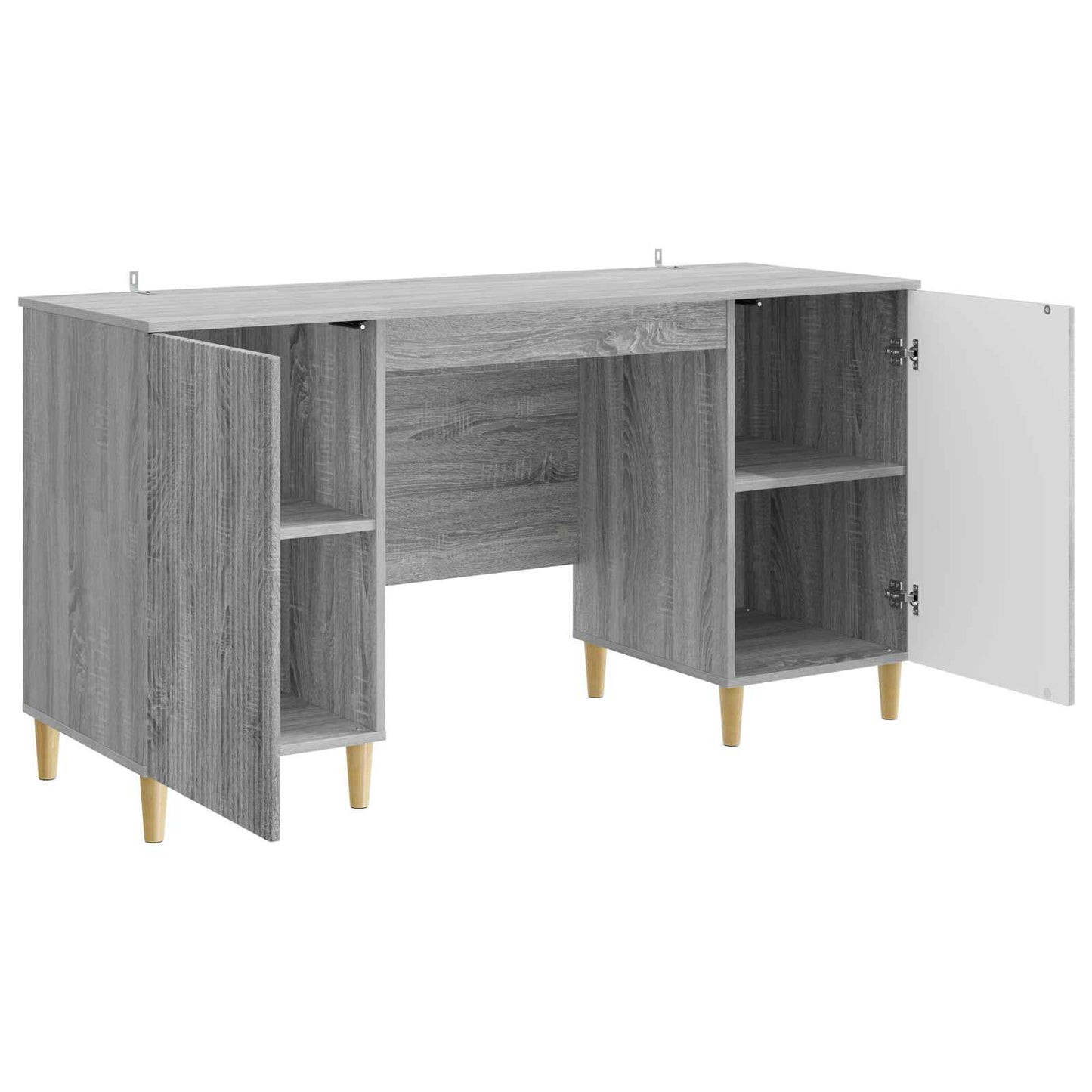 Skrivebord med dør Grå sonoma 142,5 x 50 x 75 cm Konstruert tre