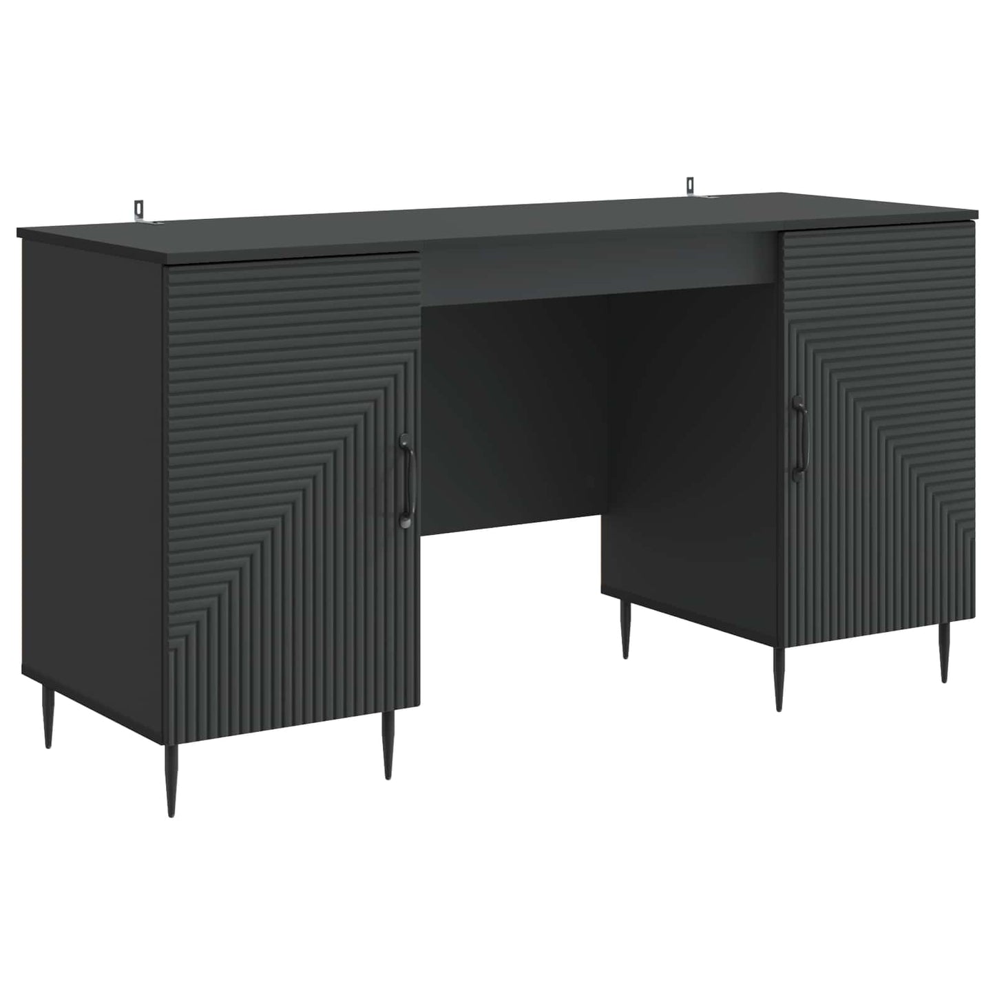 Skrivebord med hylle Svart 142,5 x 50 x 75 cm Konstruert tre