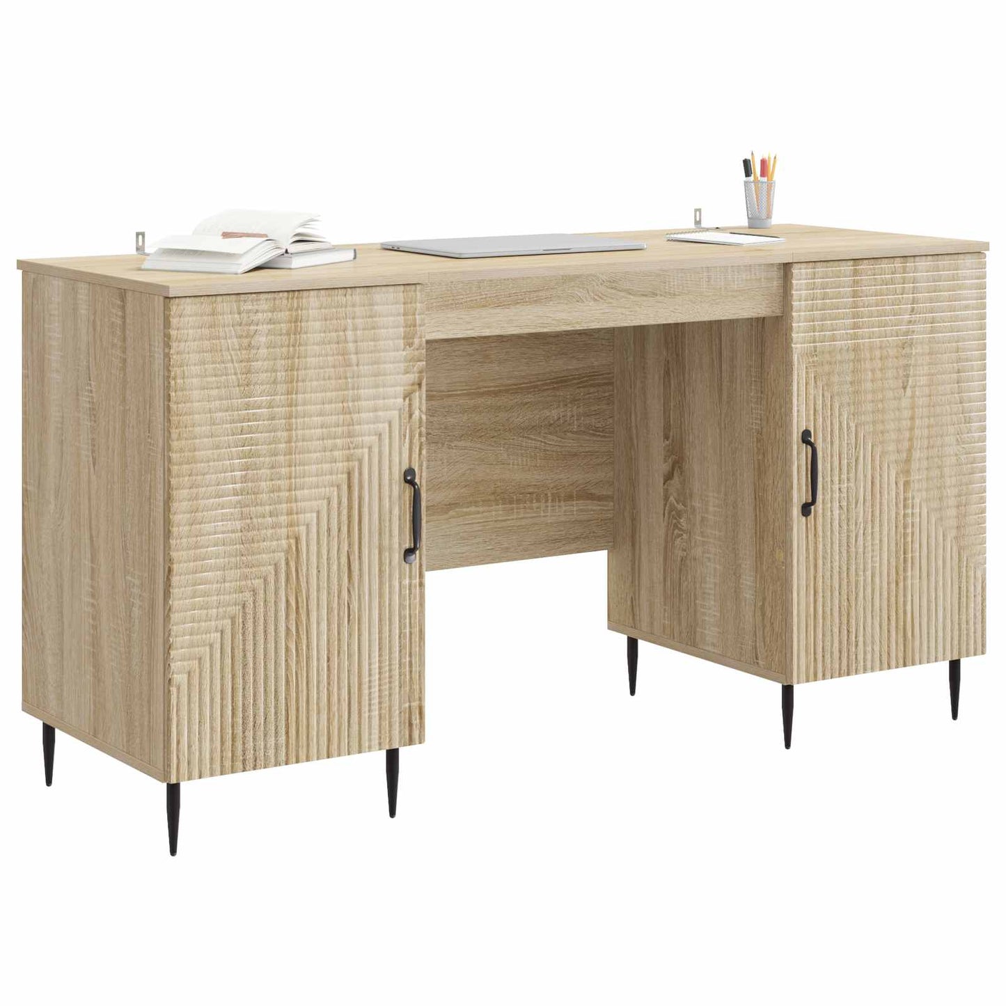 Skrivebord med dør Sonoma eik 142,5 x 50 x 75 cm Konstruert tre