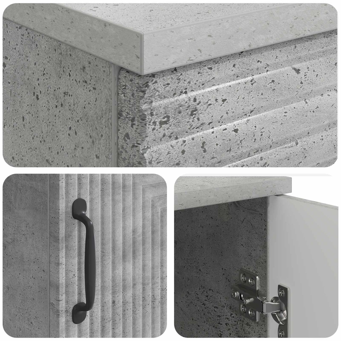 Skrivebord med dør Betonggrå 142,5 x 50 x 75 cm Konstruert tre