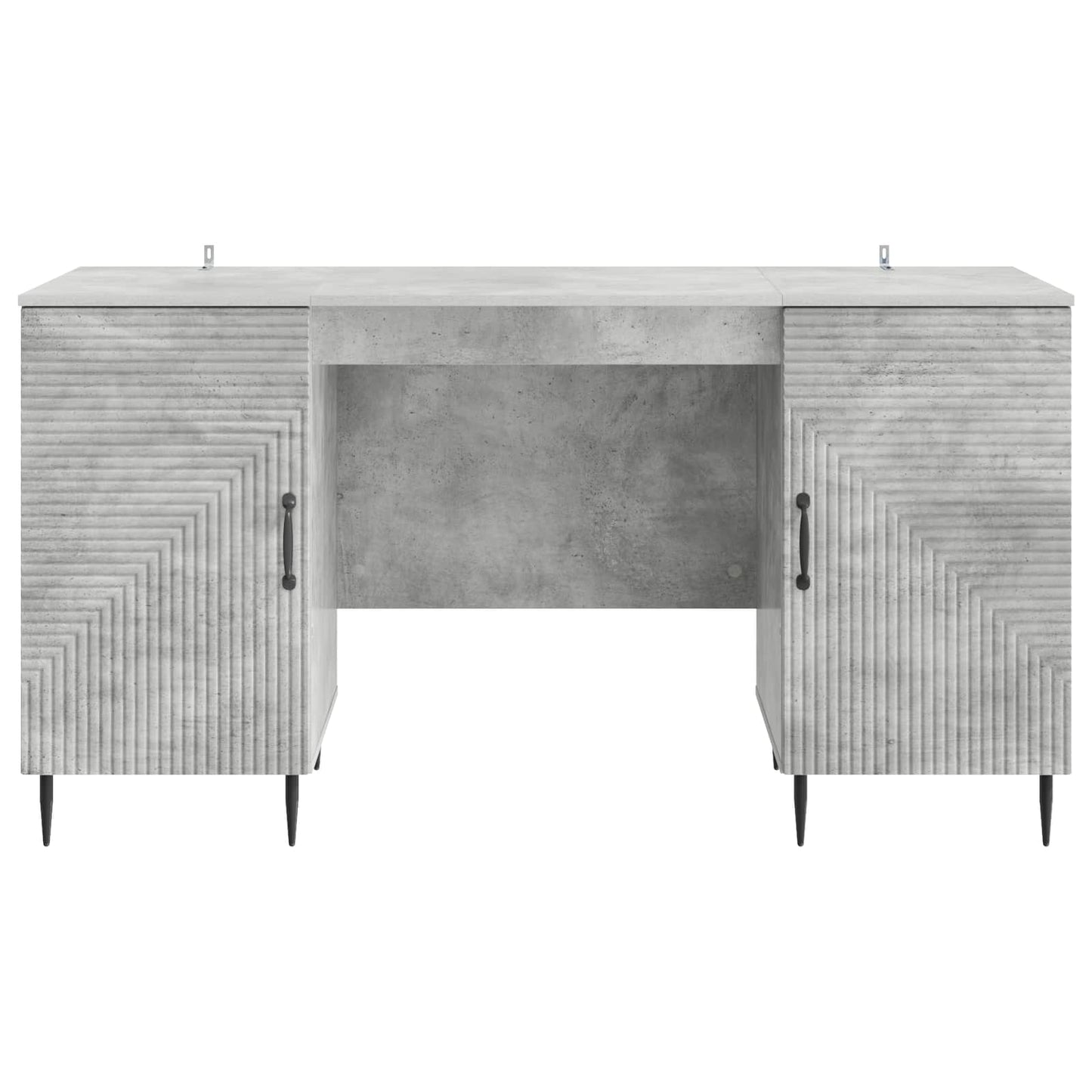 Skrivebord med dør Betonggrå 142,5 x 50 x 75 cm Konstruert tre