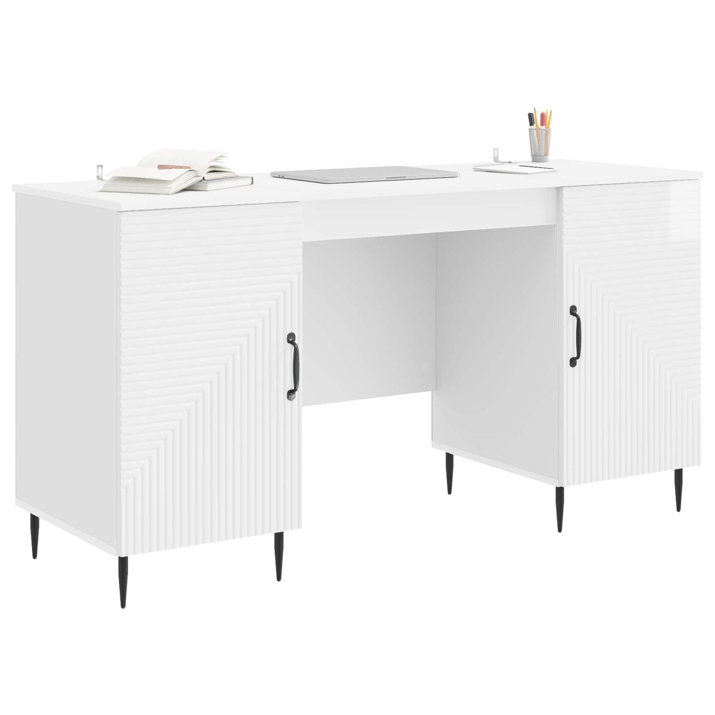 Skrivebord Høgglans hvit 142,5 x 50 x 75 cm Konstruert tre