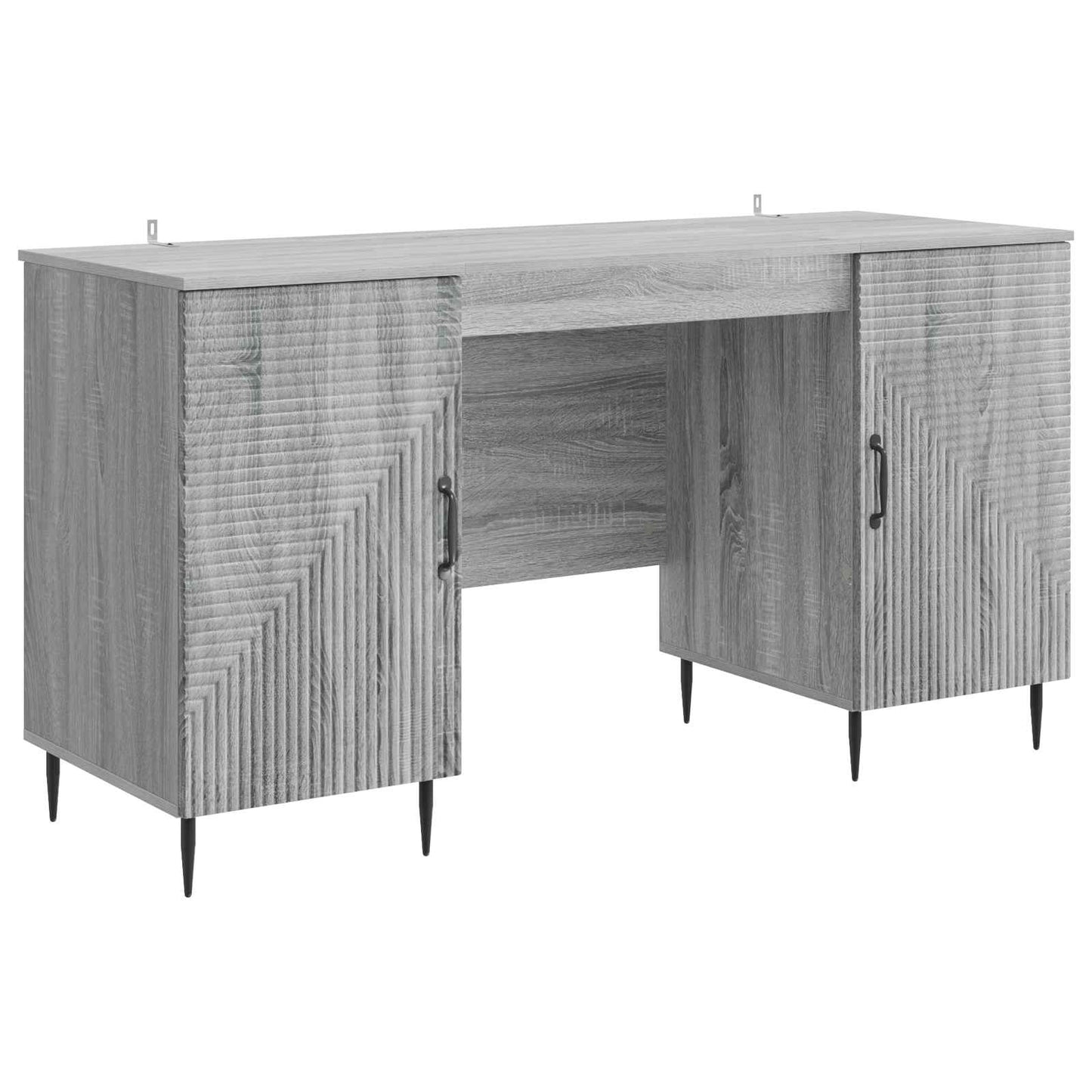 Skrivebord med dør Grå sonoma 142,5 x 50 x 75 cm Konstruert tre