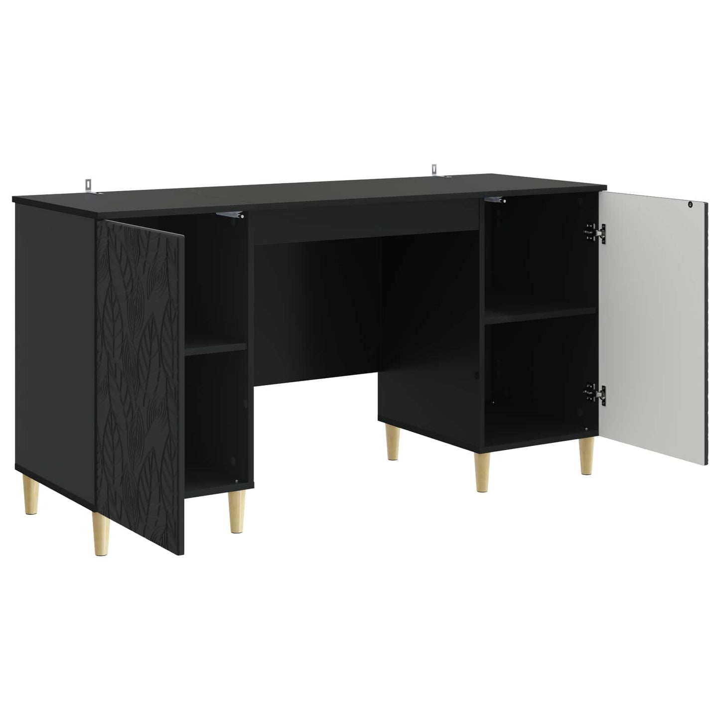 Skrivebord Svart Konstruert tre 142,5 x 50 x 75 cm