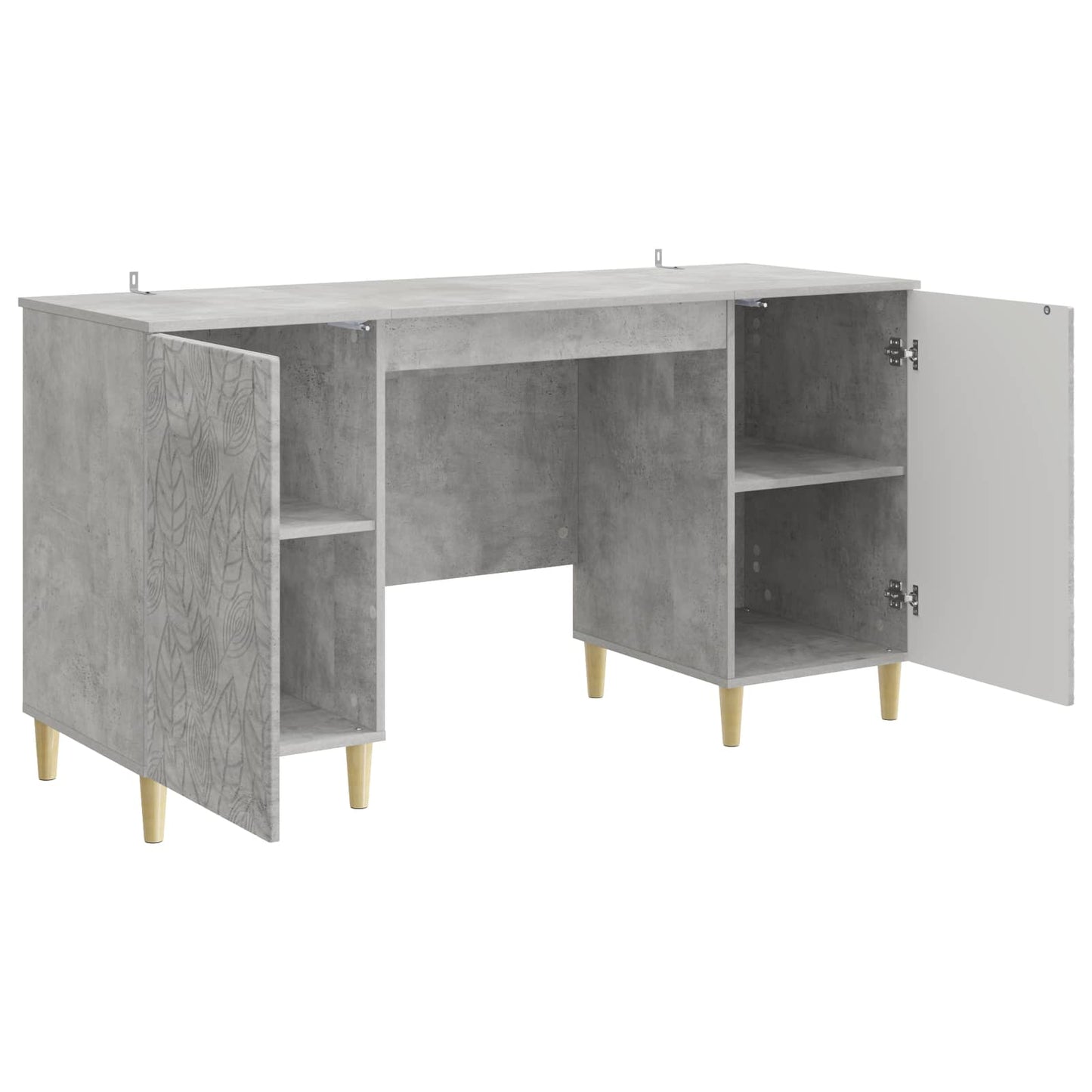 Skrivebord Betonggrå Konstruert tre 142,5 x 50 x 75 cm
