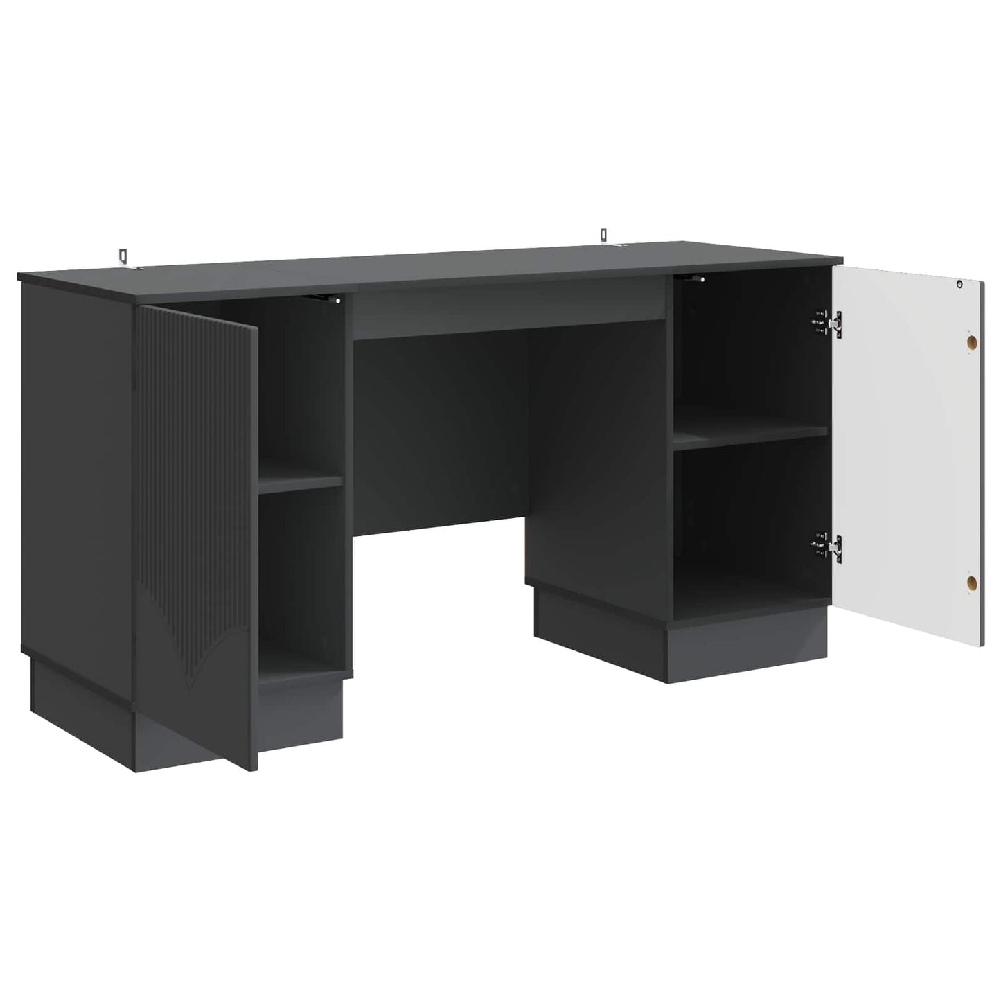 Skrivebord med hylle Svart 142,5 x 50 x 75 cm Konstruert tre