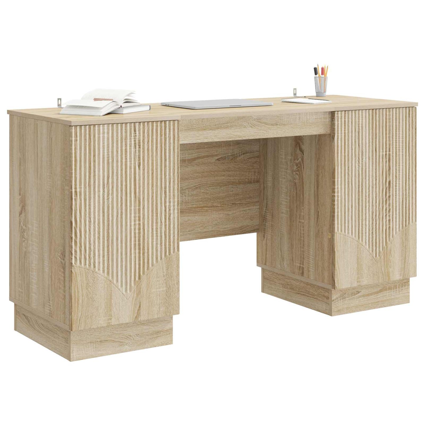 Skrivebord med dør Sonoma eik 142,5 x 50 x 75 cm Konstruert tre
