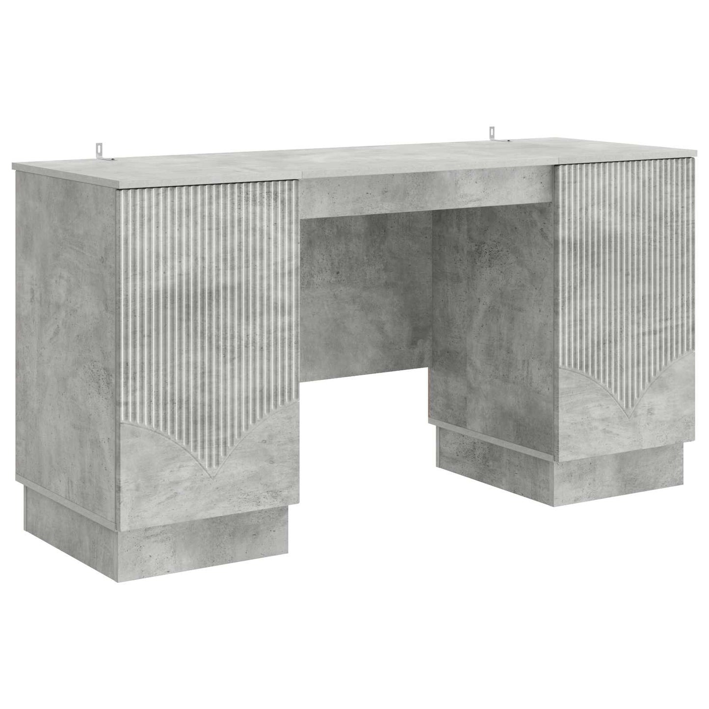 Skrivebord med dør Betonggrå 142,5 x 50 x 75 cm Konstruert tre