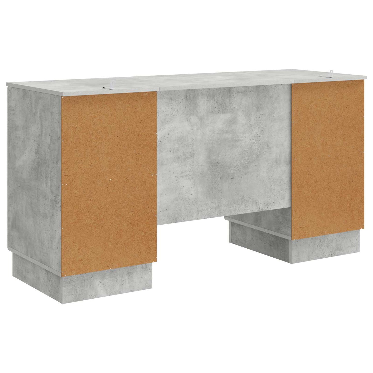 Skrivebord med dør Betonggrå 142,5 x 50 x 75 cm Konstruert tre
