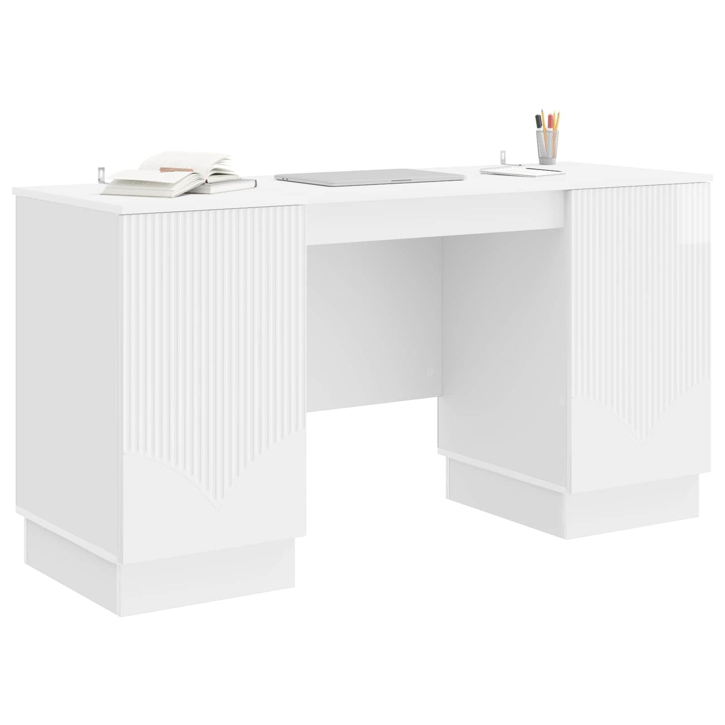 Skrivebord Høgglans hvit 142,5 x 50 x 75 cm Konstruert tre