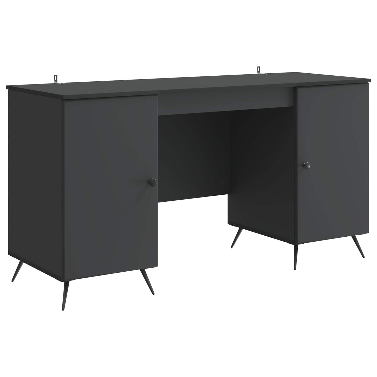Skrivebord med hylle Svart 142,5 x 50 x 75 cm Konstruert tre