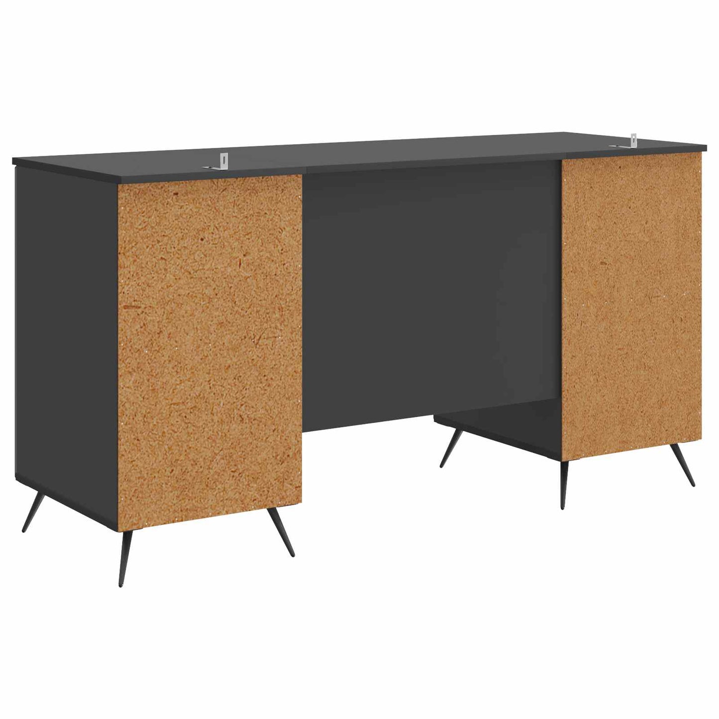 Skrivebord med hylle Svart 142,5 x 50 x 75 cm Konstruert tre