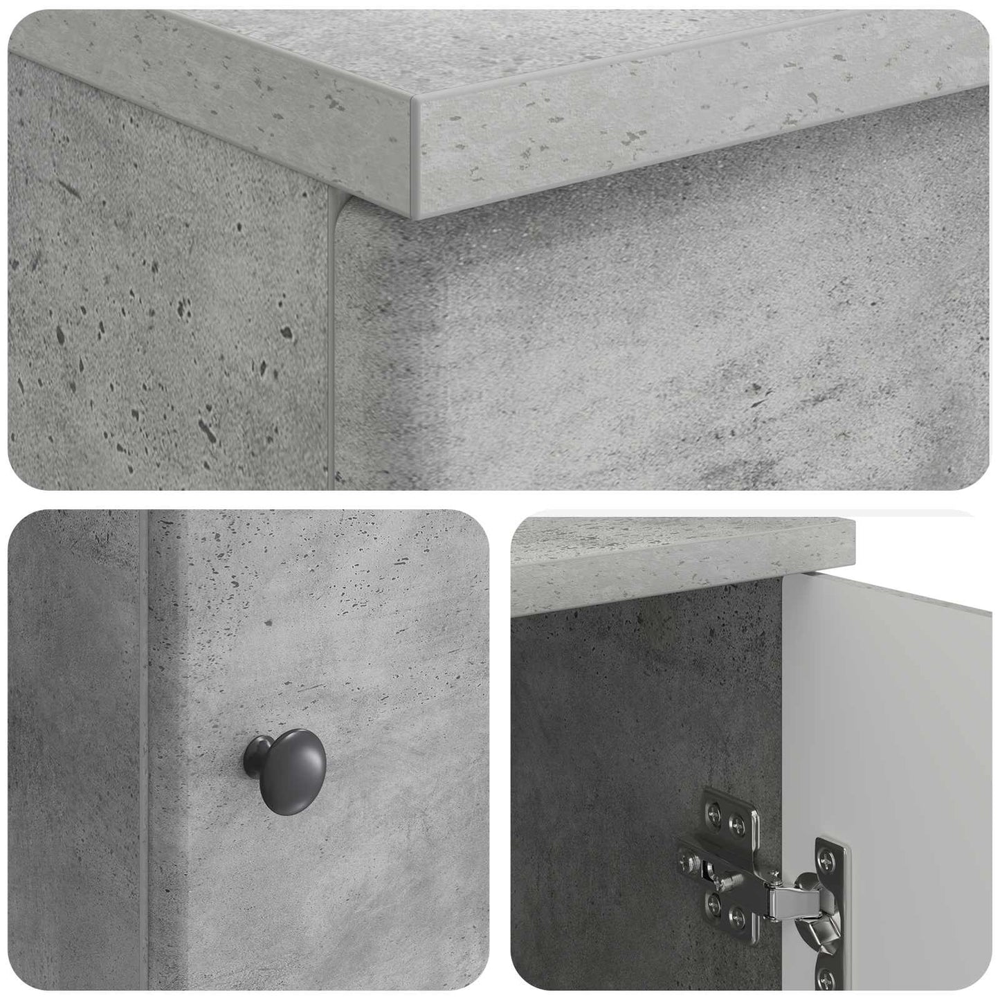 Skrivebord med dør Betonggrå 142,5 x 50 x 75 cm Konstruert tre