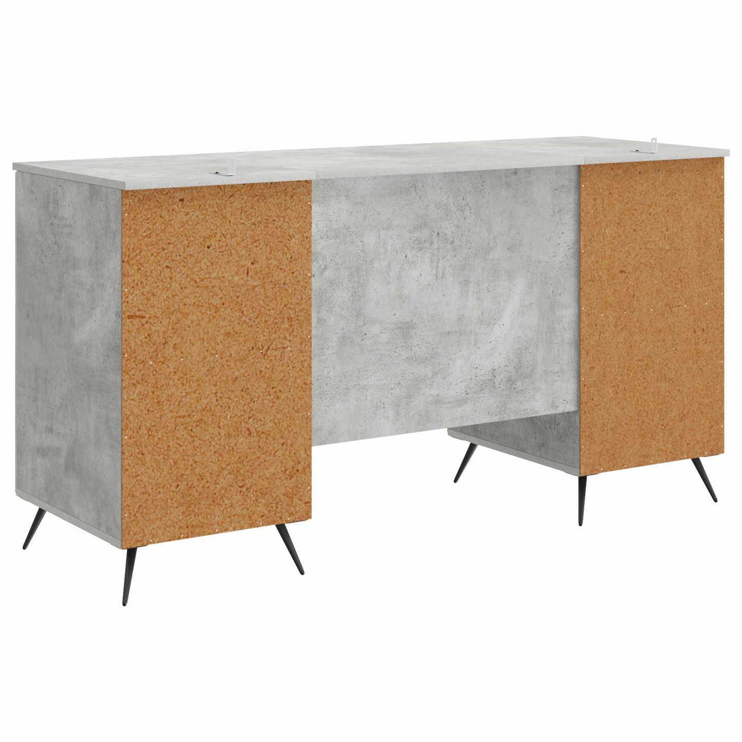Skrivebord med dør Betonggrå 142,5 x 50 x 75 cm Konstruert tre