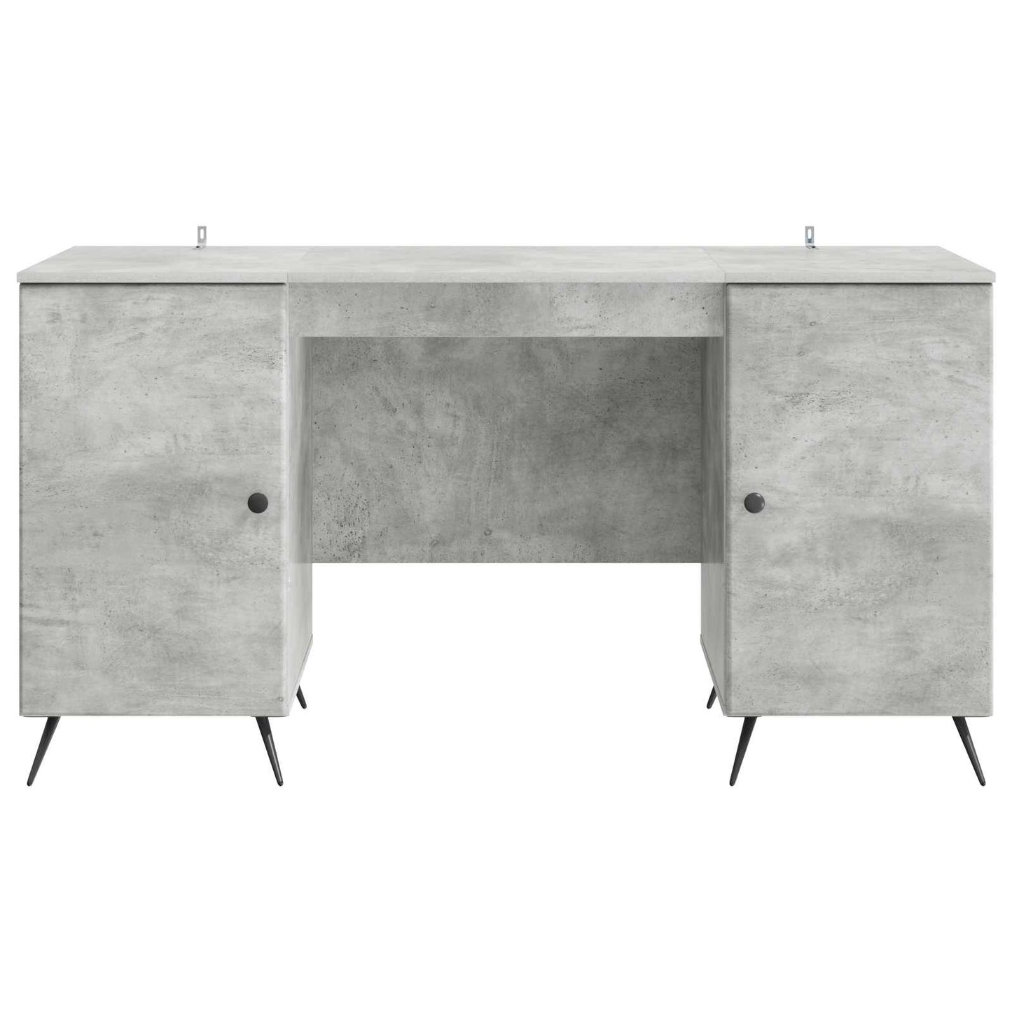 Skrivebord med dør Betonggrå 142,5 x 50 x 75 cm Konstruert tre