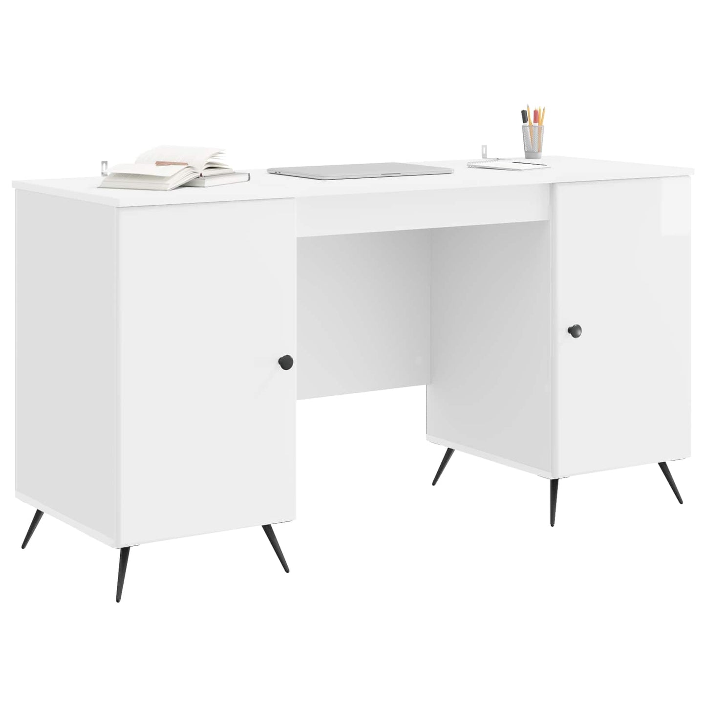 Skrivebord Høgglans hvit 142,5 x 50 x 75 cm Konstruert tre