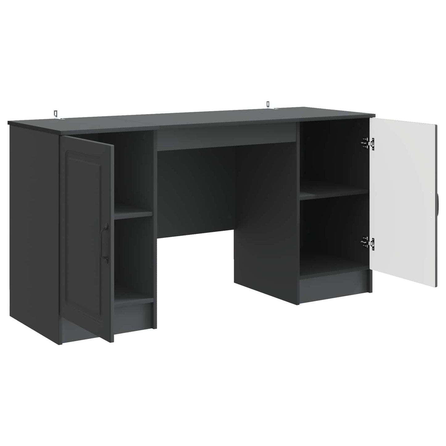 Skrivebord med hylle Svart 142,5 x 50 x 75 cm Konstruert tre