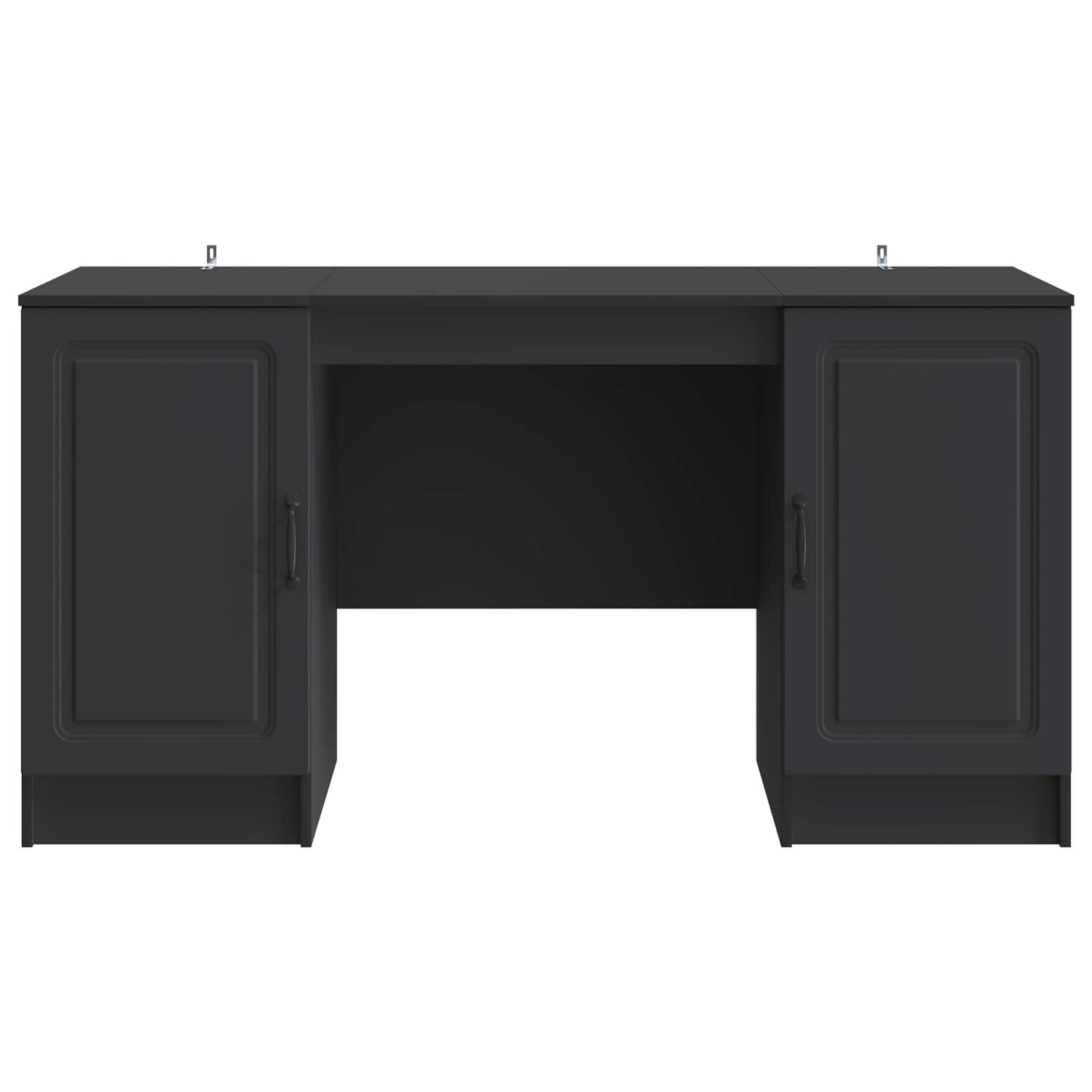 Skrivebord med hylle Svart 142,5 x 50 x 75 cm Konstruert tre