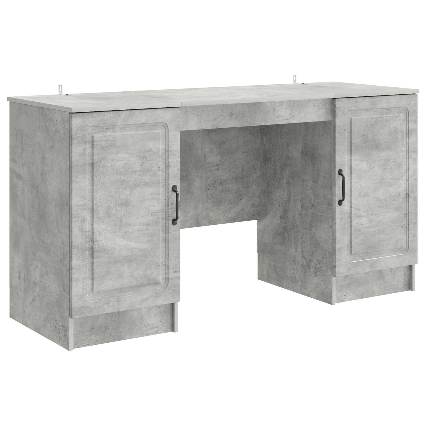 Skrivebord med dør Betonggrå 142,5 x 50 x 75 cm Konstruert tre