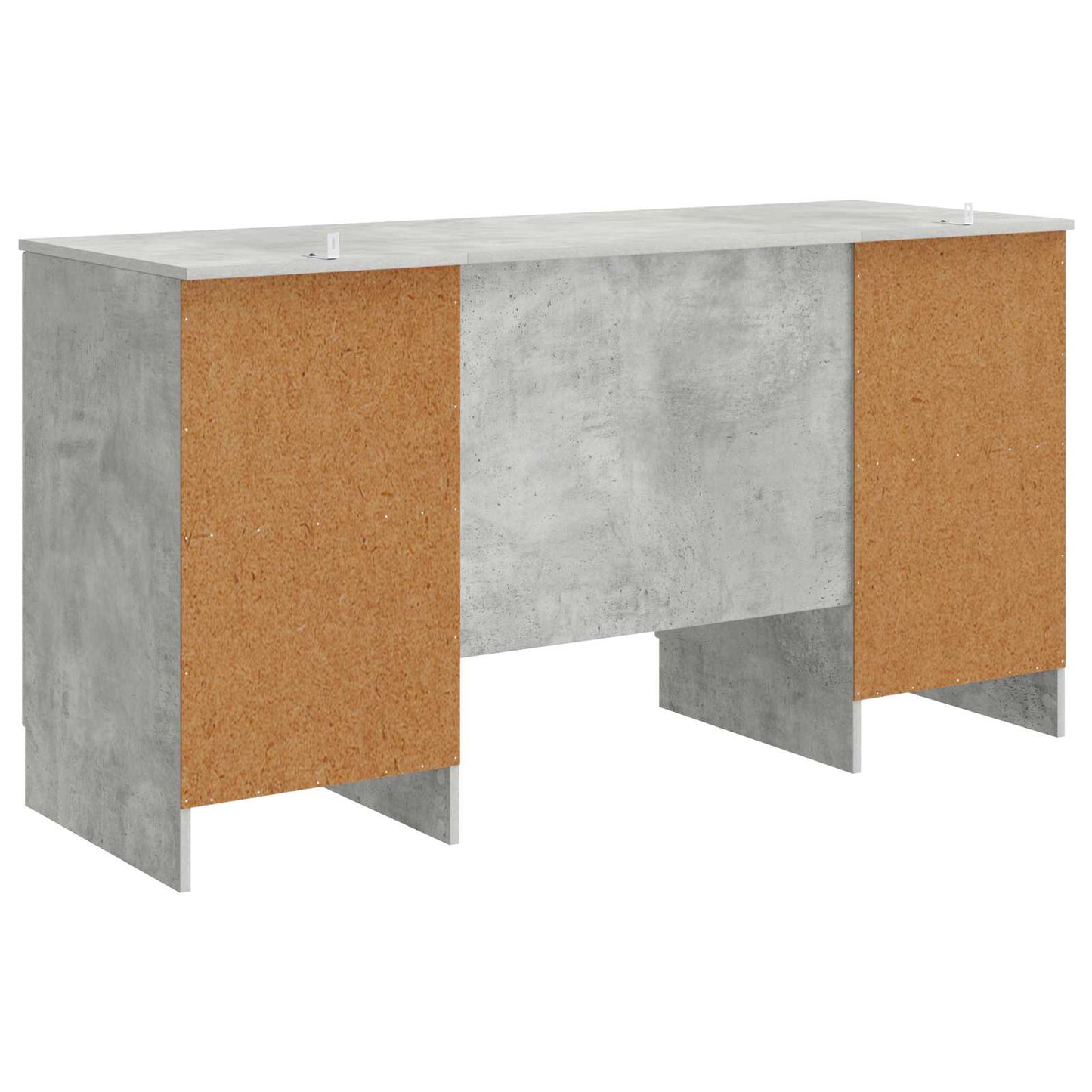 Skrivebord med dør Betonggrå 142,5 x 50 x 75 cm Konstruert tre