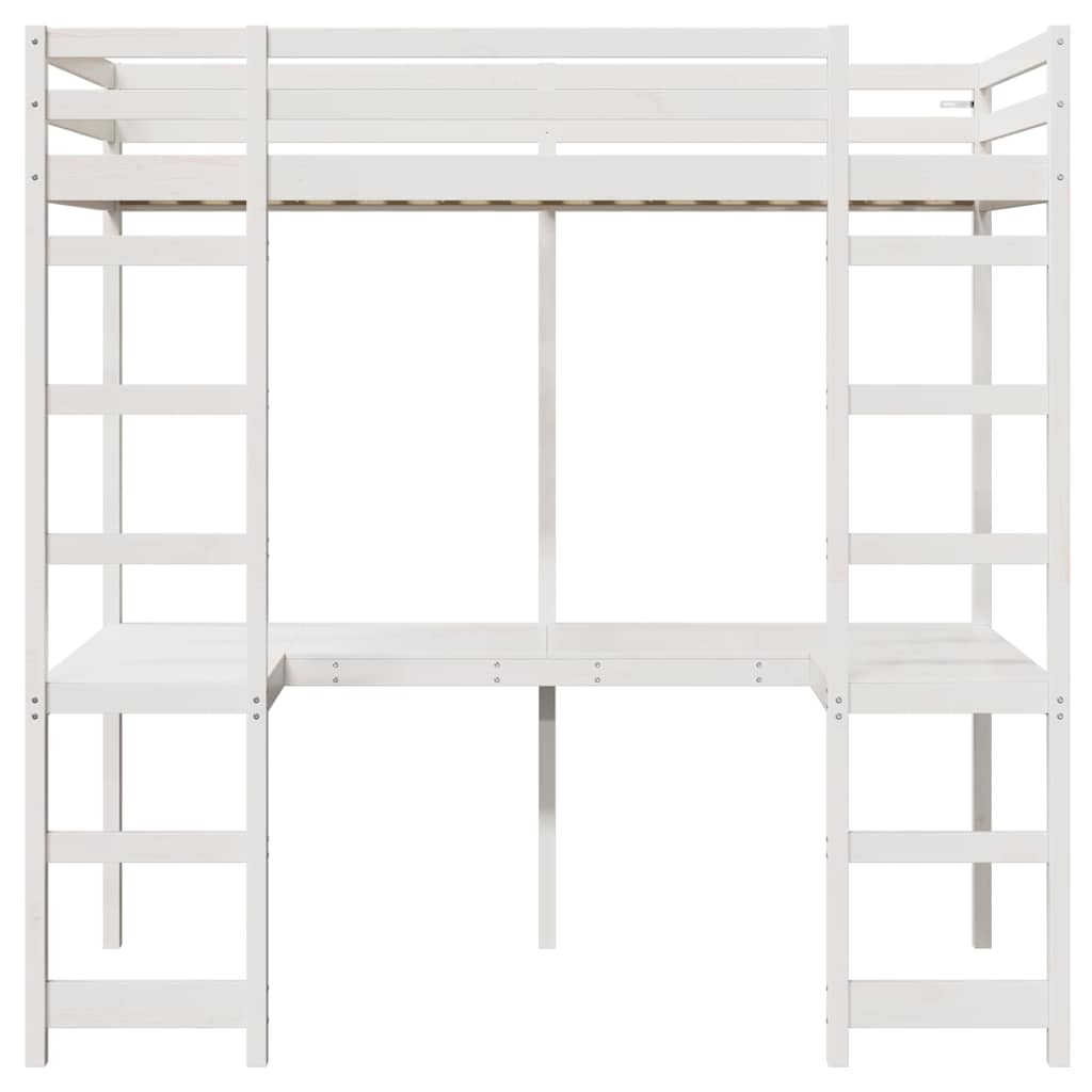 Hemsengeramme Hvit 90 x 190 cm Massiv furu