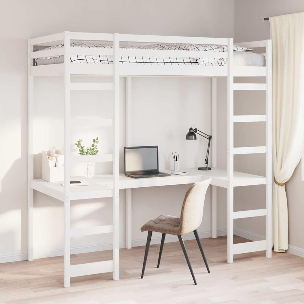 Hemsengeramme Hvit 75 x 190 cm Massiv furu