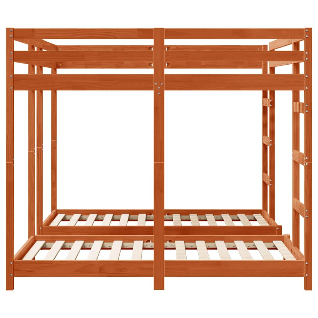 Trippel Køyesengramme Voksbrun 160 x 200 cm Massiv furu