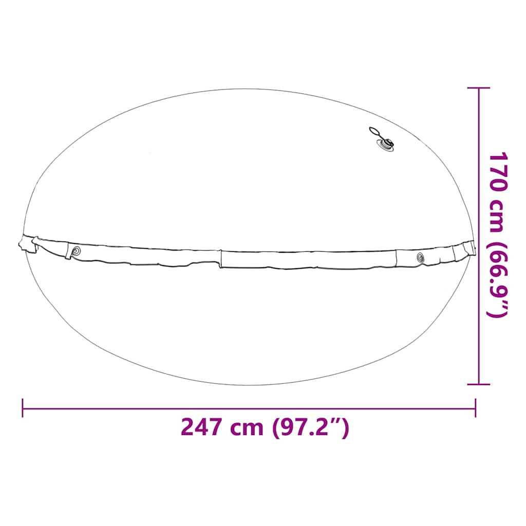 Vinterbassengpute Blå Ø 220 x 140 cm PVC