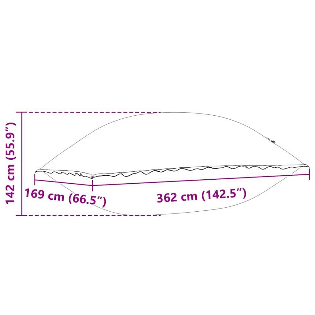 Vinterbassengpute Blå 380 x 180 x 140 cm PVC