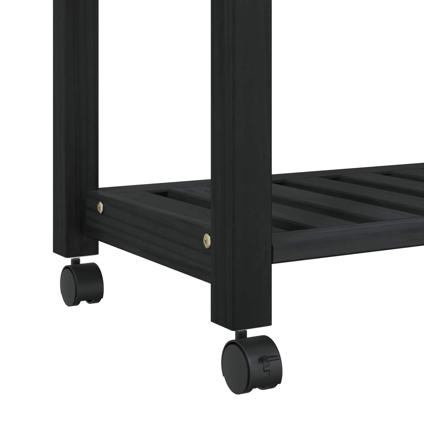 Kjøkkenvogn MONZA Svart 60 x 40 x 88,5 cm Massiv furu