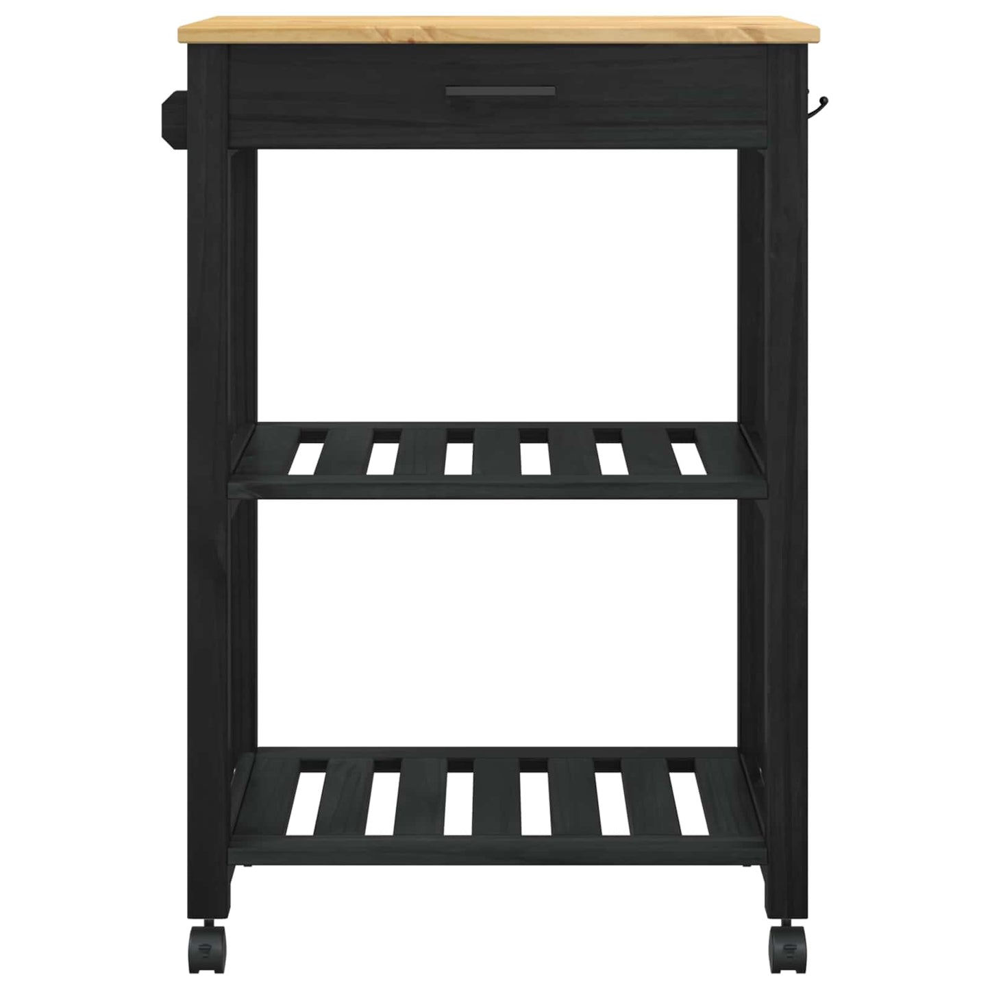 Kjøkkenvogn MONZA Svart 60 x 40 x 88,5 cm Massiv furu