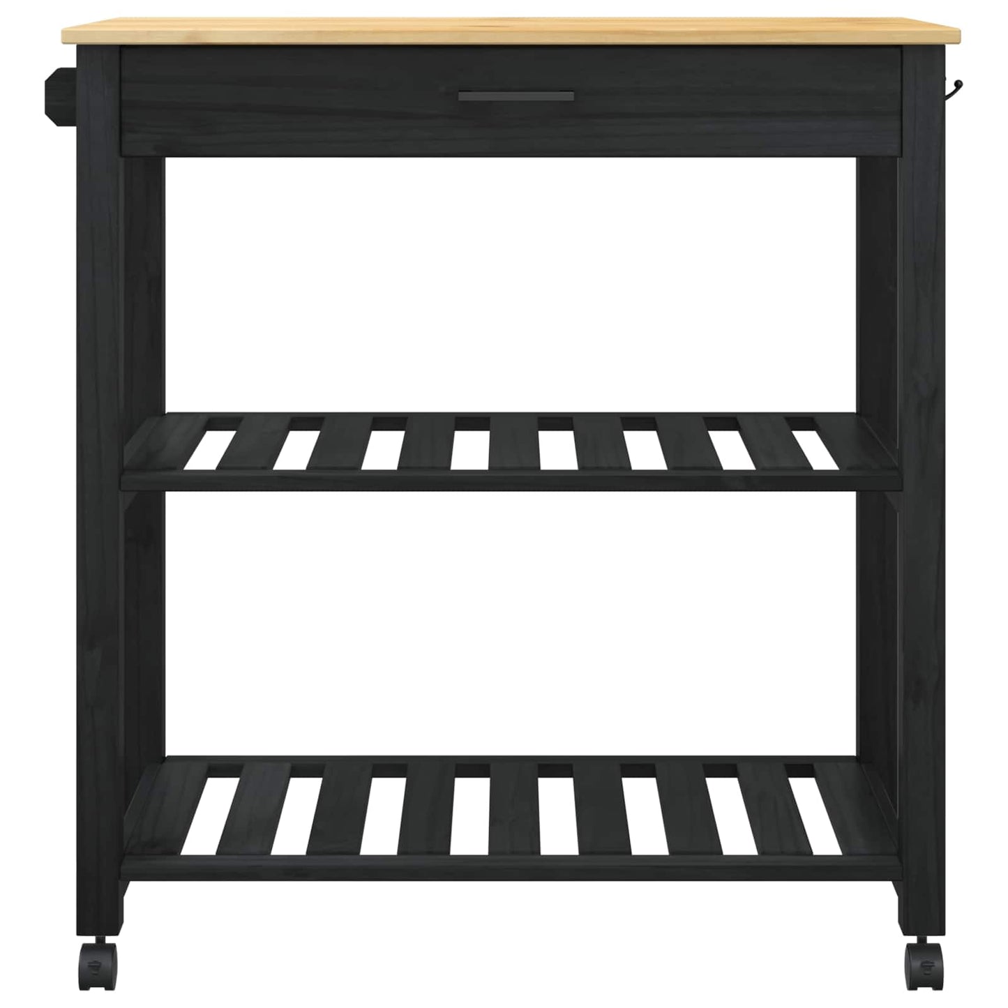 Kjøkkenvogn MONZA Svart 84 x 40 x 88,5 cm Massiv furu