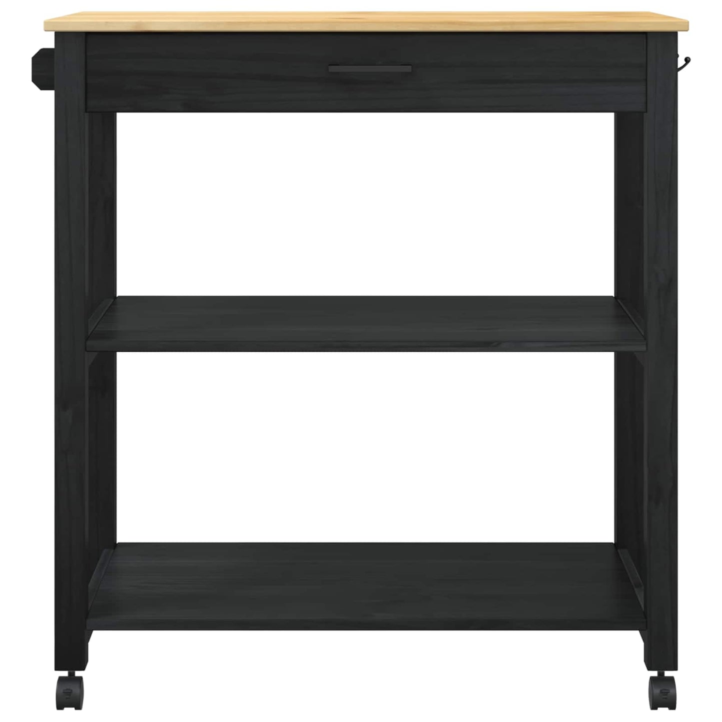 Kjøkkenvogn MONZA Svart 84 x 40 x 88,5 cm Massiv furu