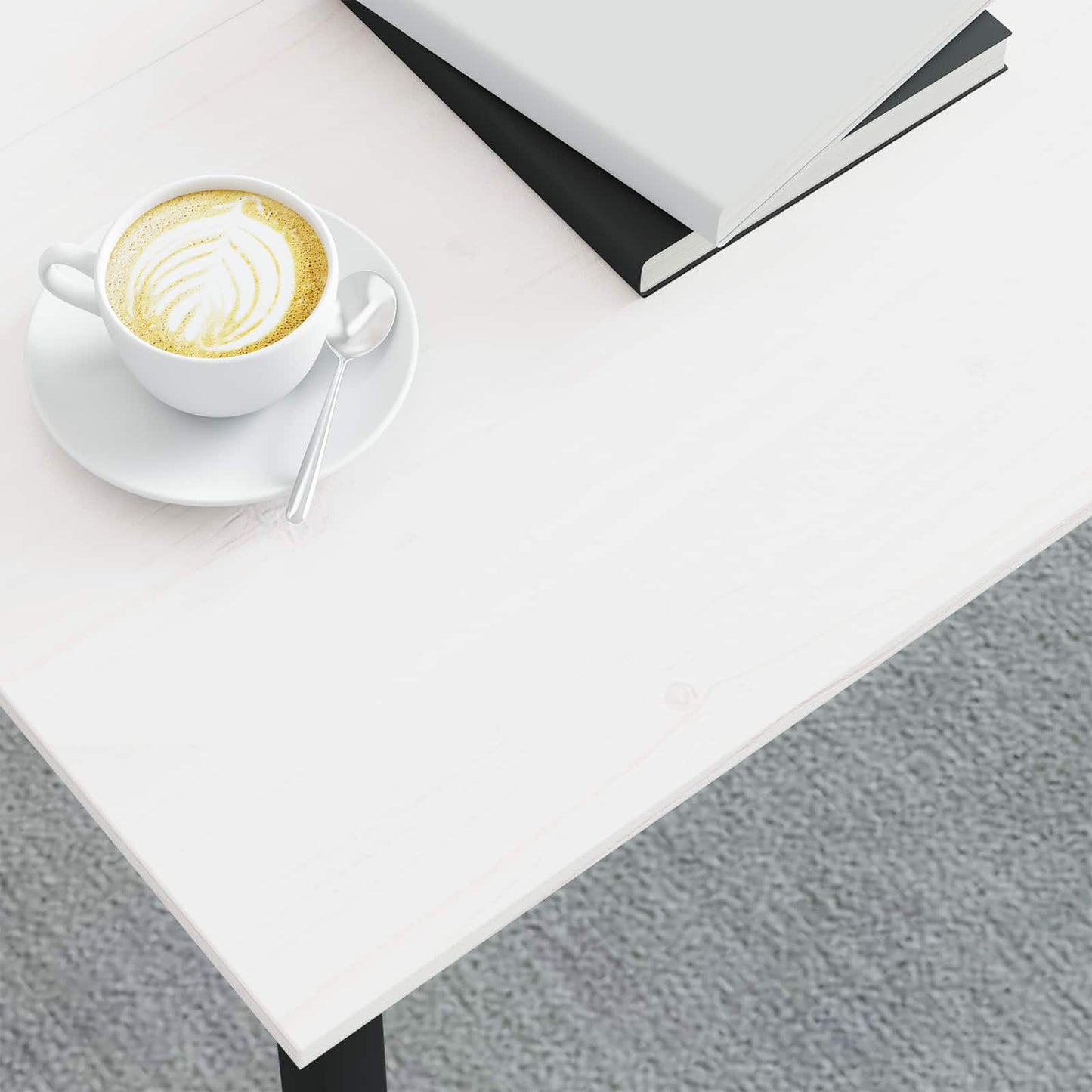 Kaffebord Hvit 100 x 100 x 45 cm Massiv furu