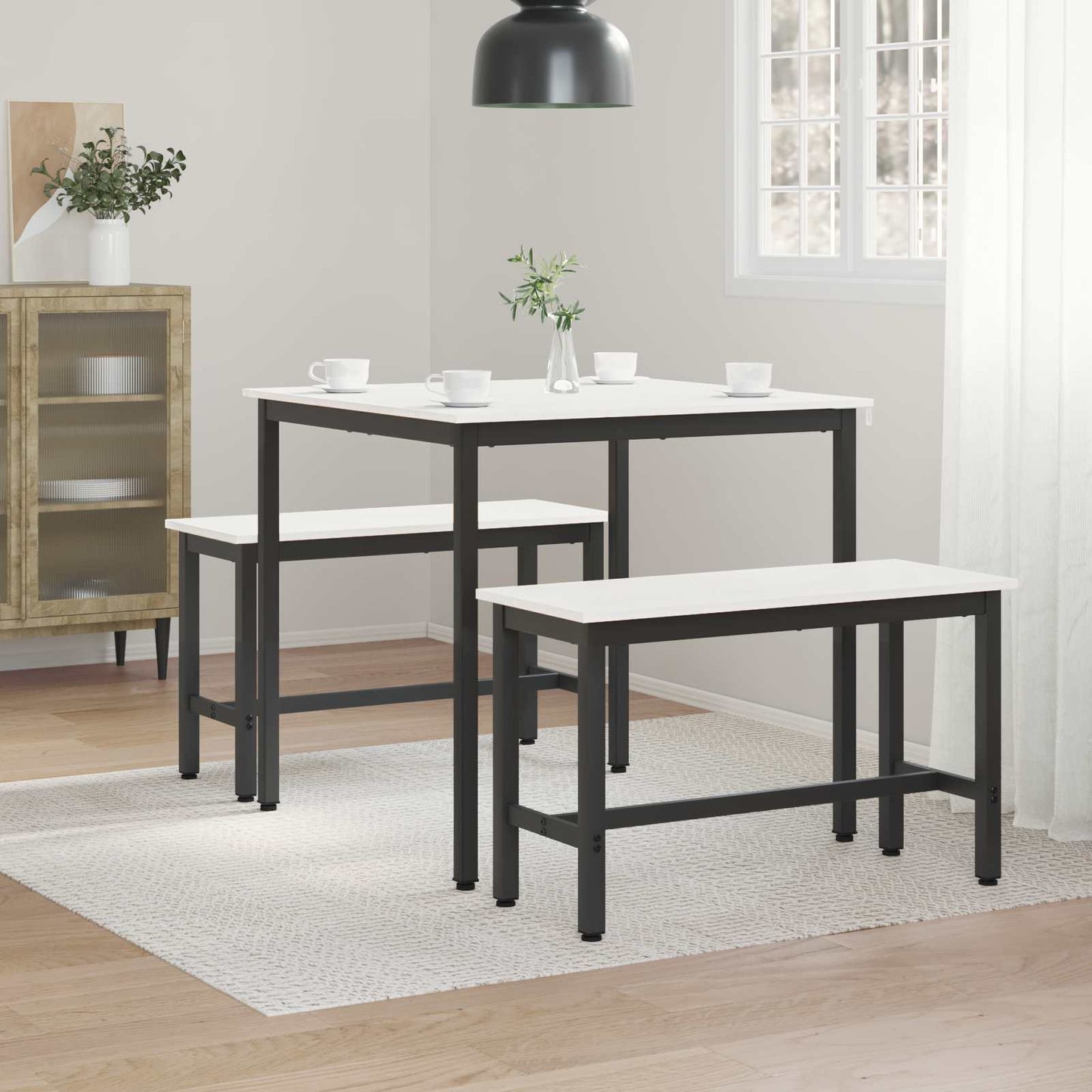 Spisebord Hvit 80 x 80 x 75 cm Massiv furu