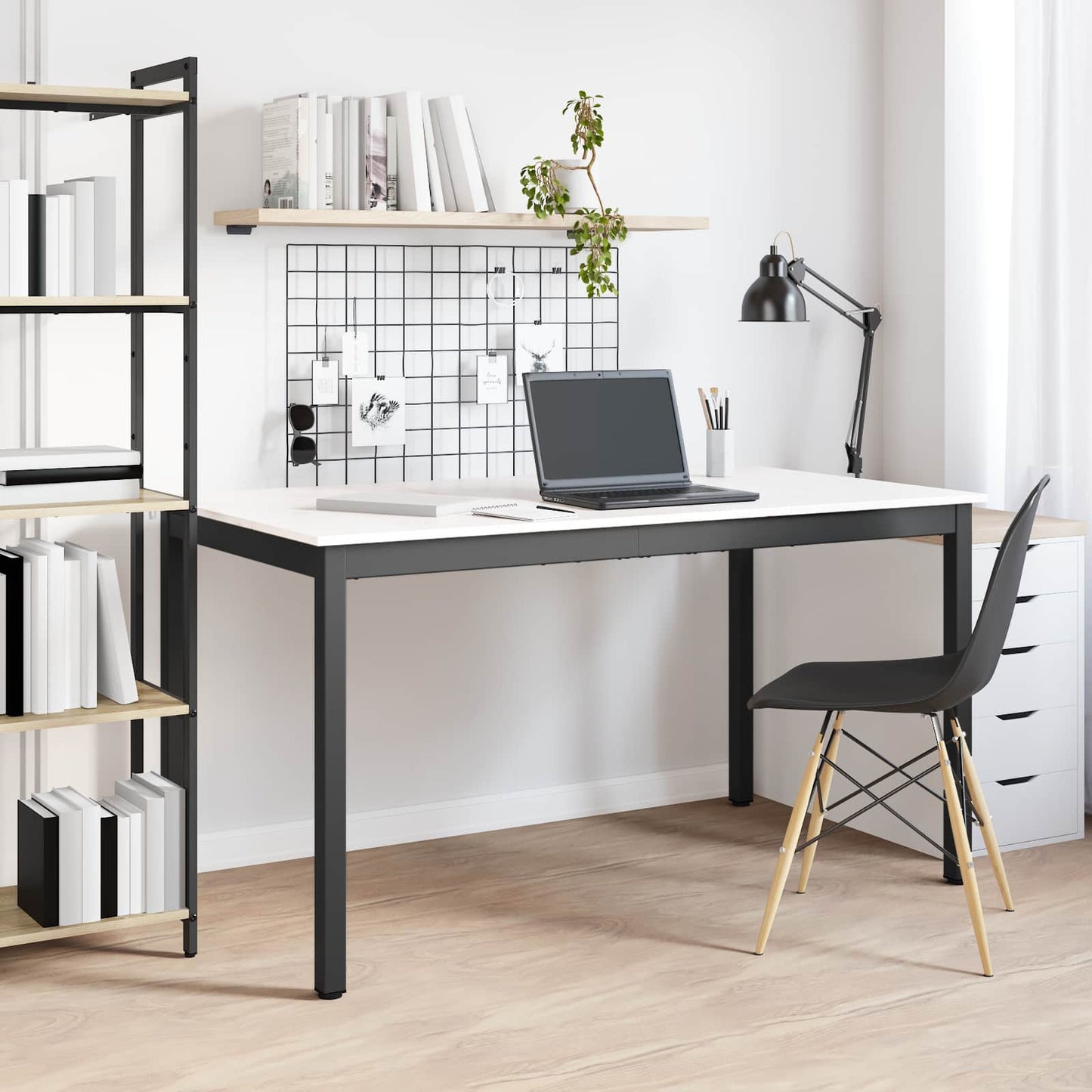 Spisebord Hvit 140 x 80 x 75 cm Massiv furu