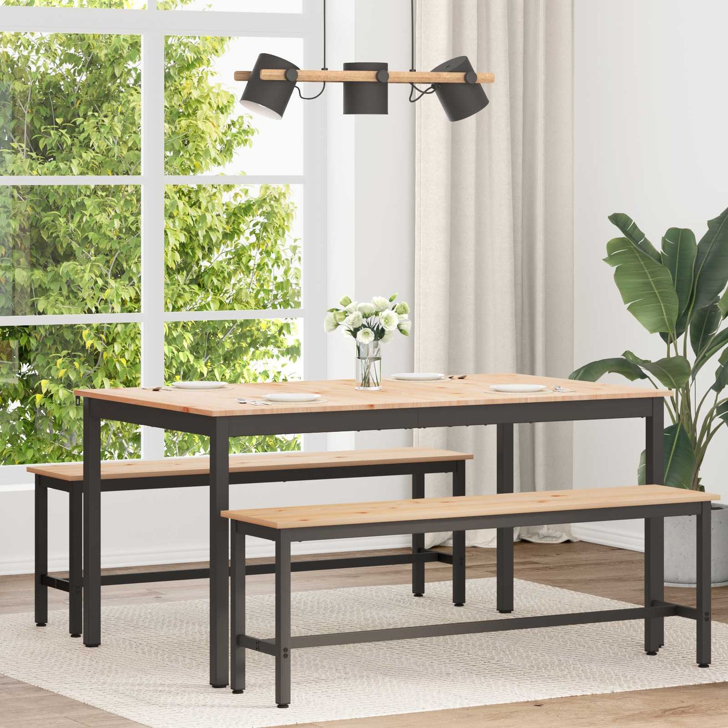 Spisebord Naturlig 150 x 90 x 75 cm Massiv furu