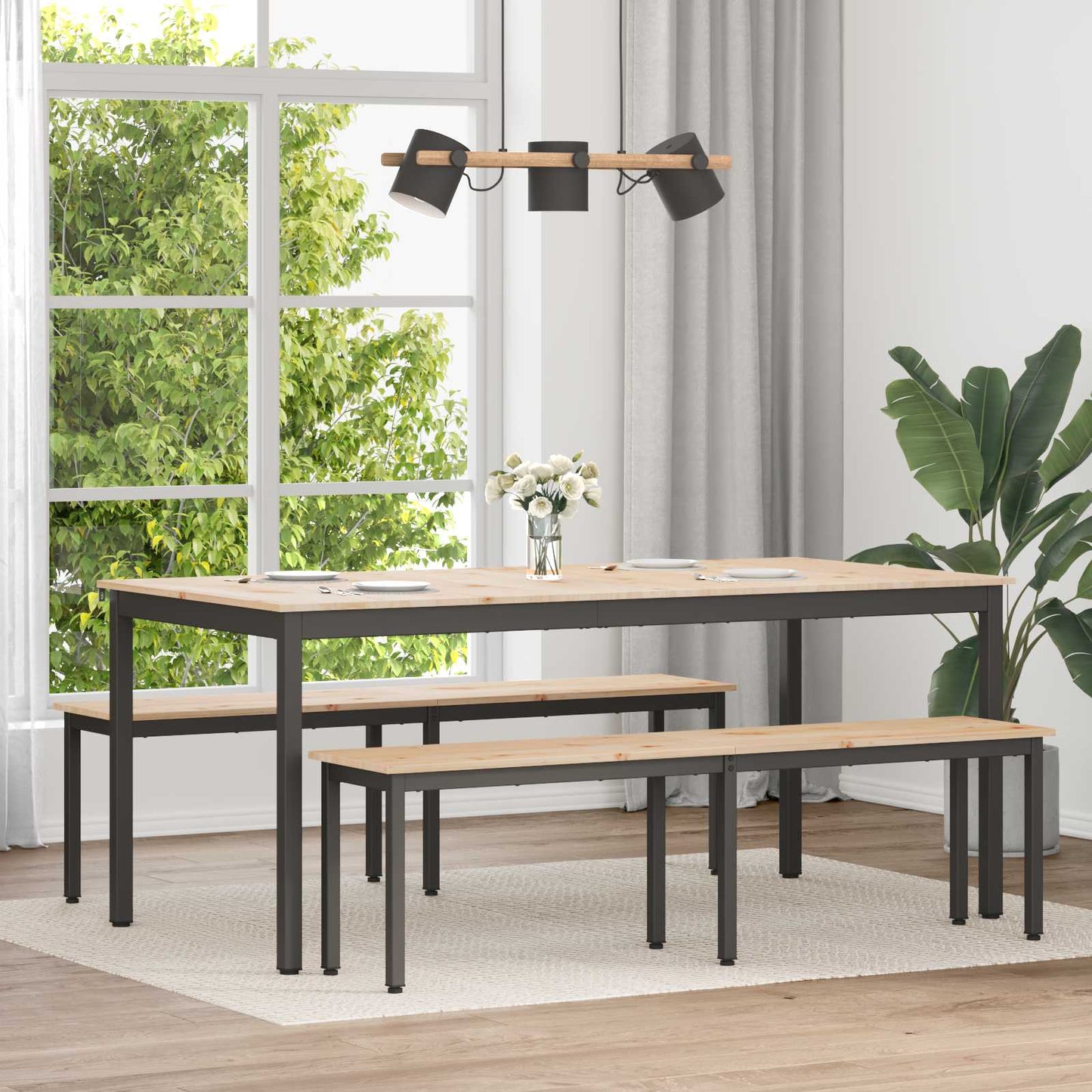 Spisebord Naturlig 180 x 90 x 75 cm Massiv furu